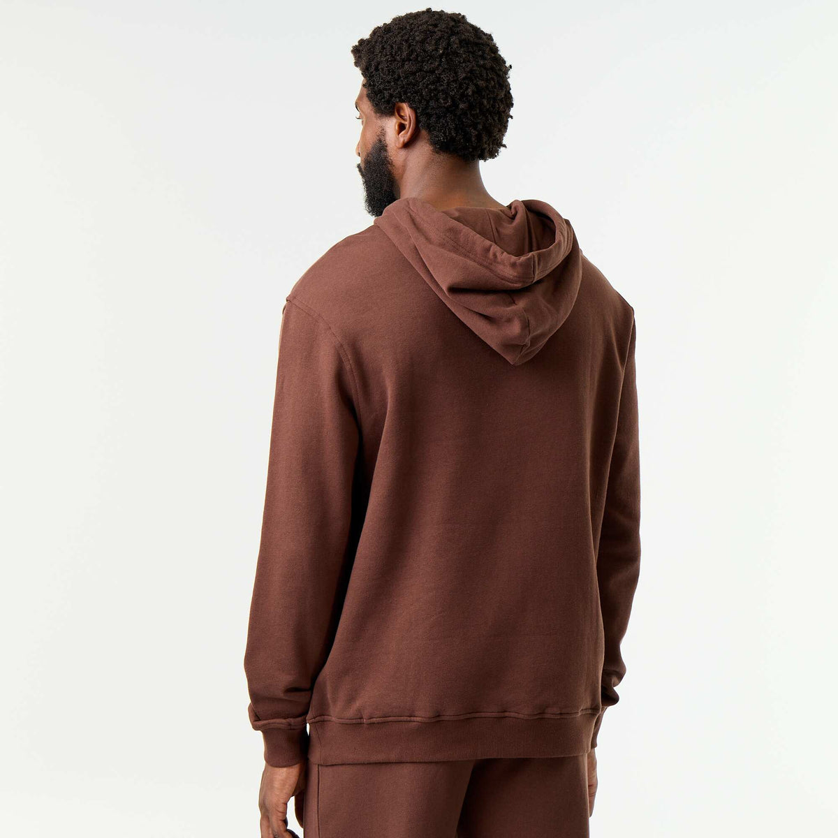 Plain Hooded Sweatshirt BROWN