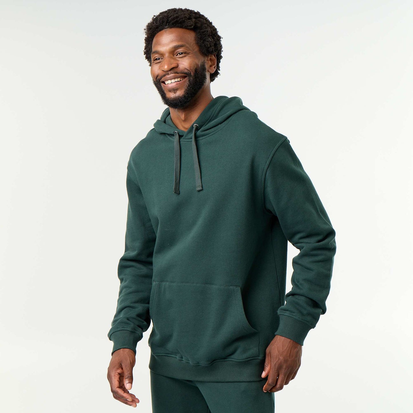 Plain Hooded Sweatshirt GREEN