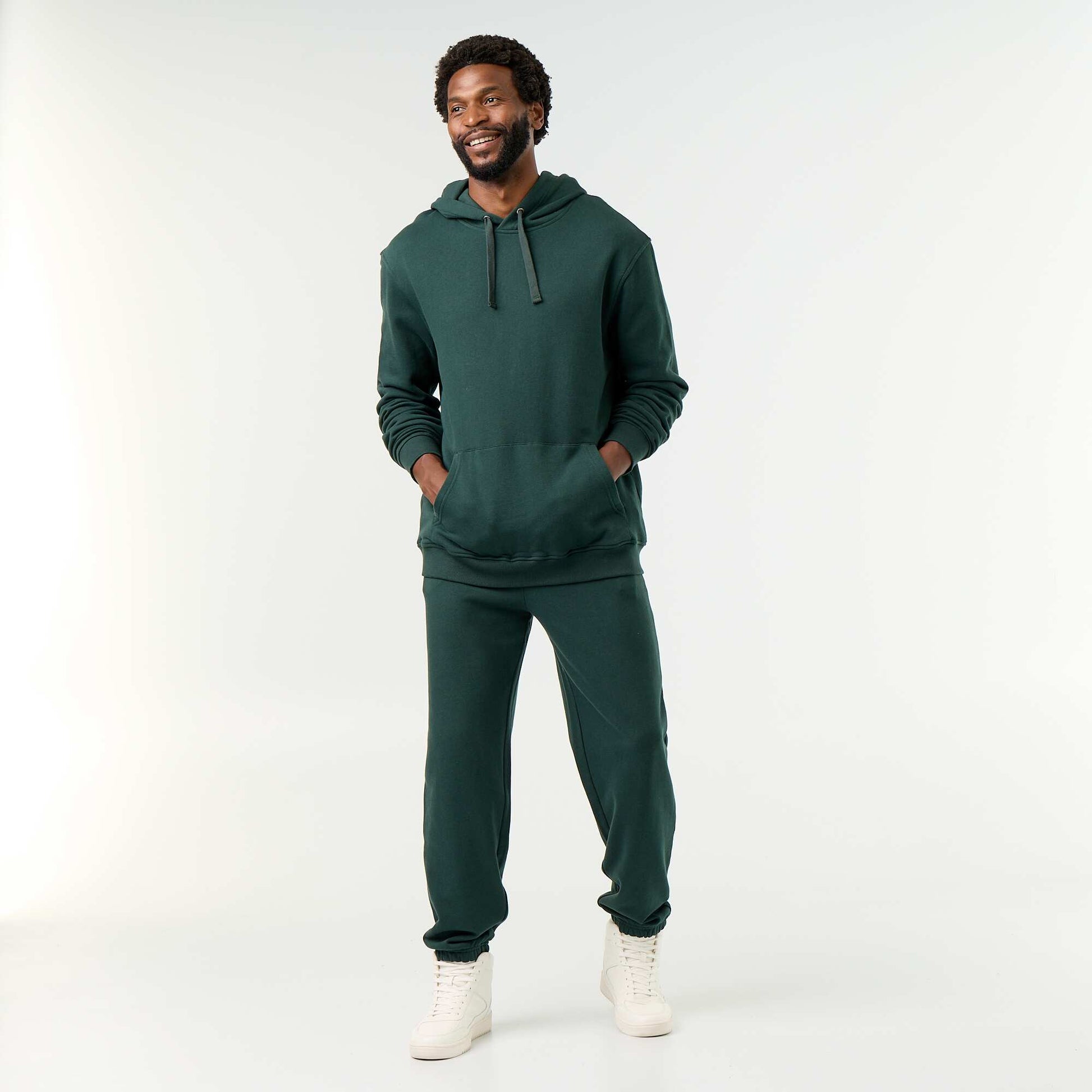 Plain Hooded Sweatshirt GREEN