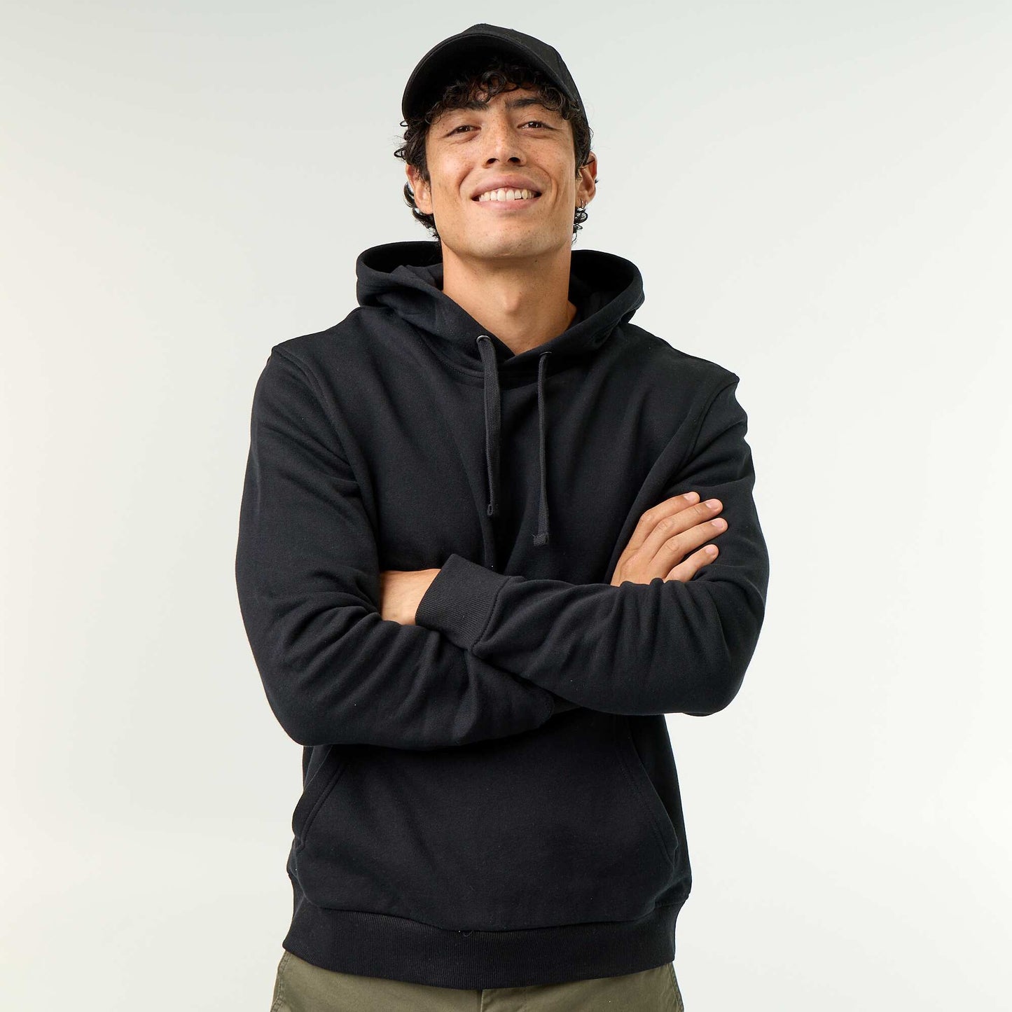 Plain Hooded Sweatshirt BLACK