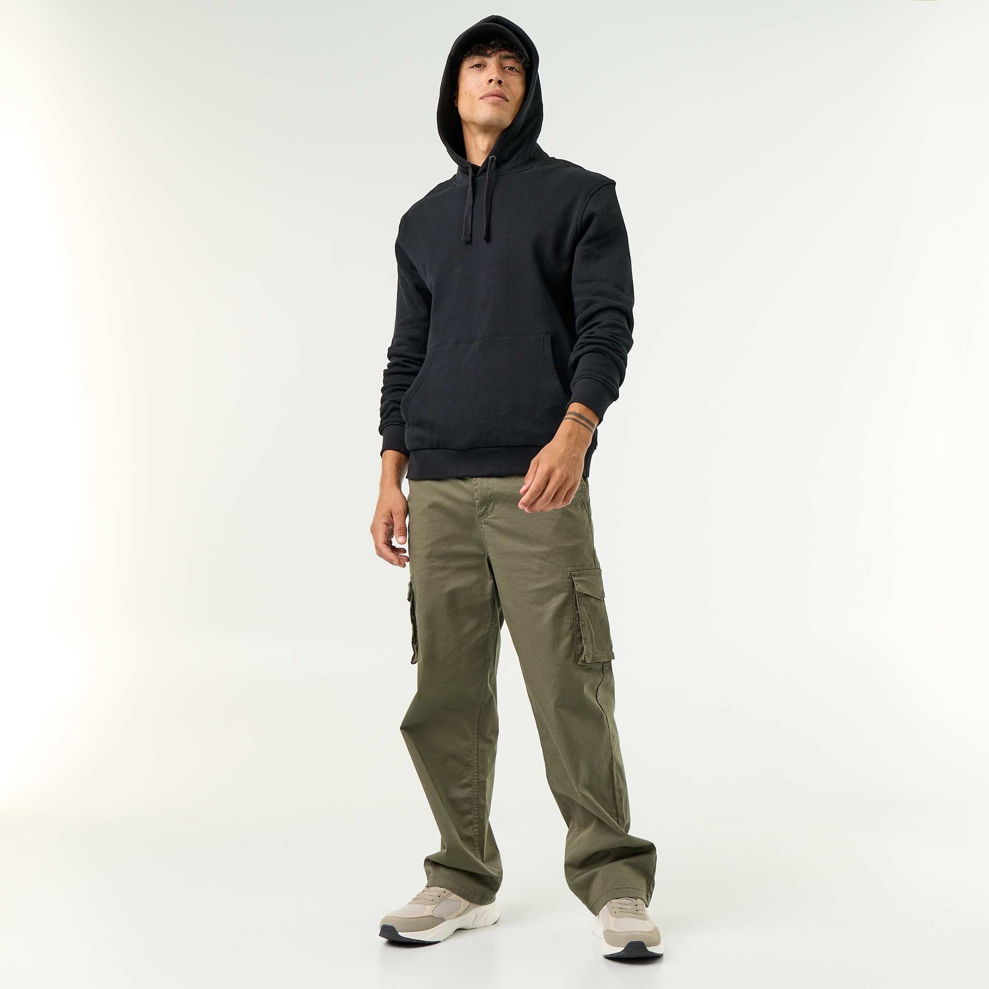 Plain Hooded Sweatshirt BLACK