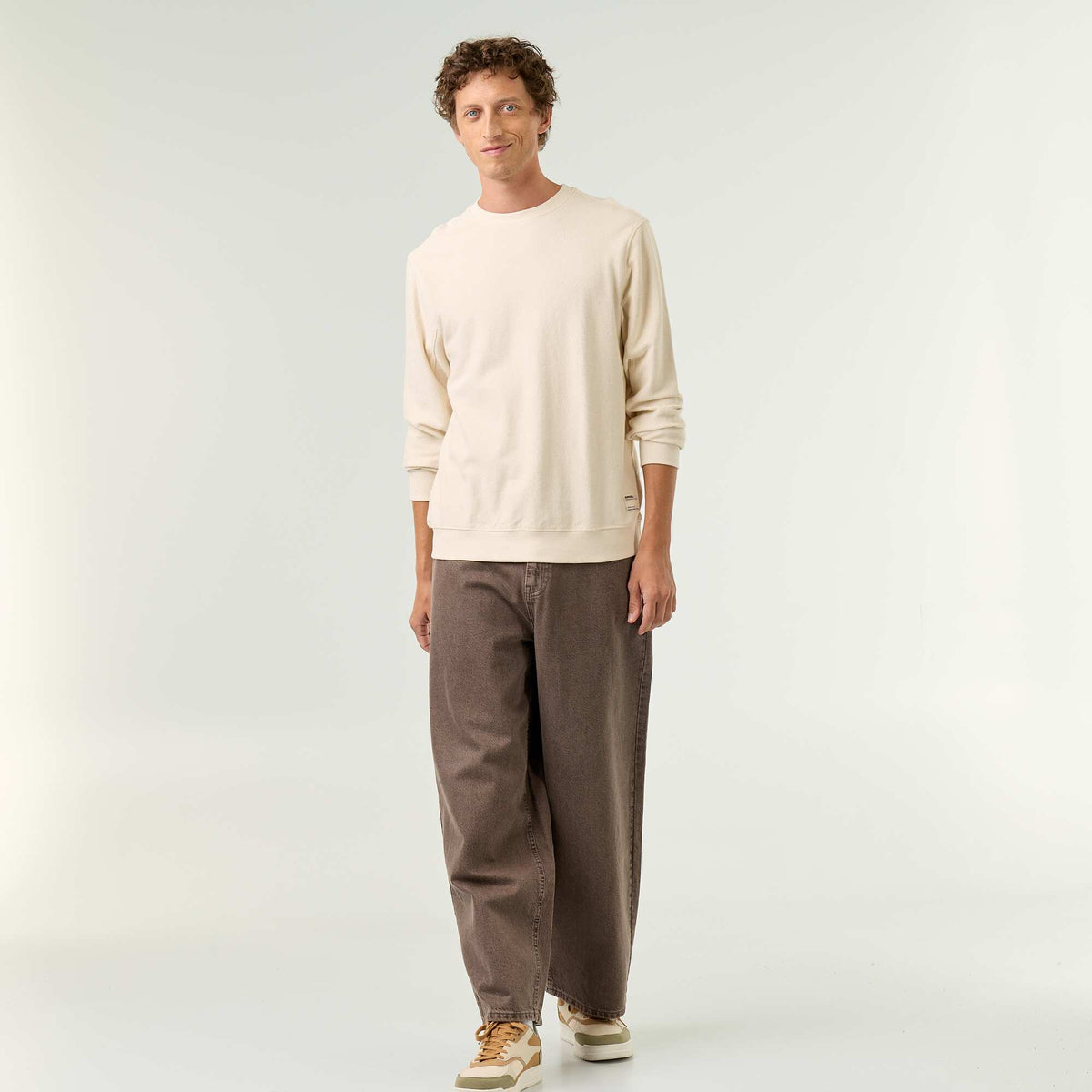 Ribbed Fine-Gauge Knit Sweater WHITE