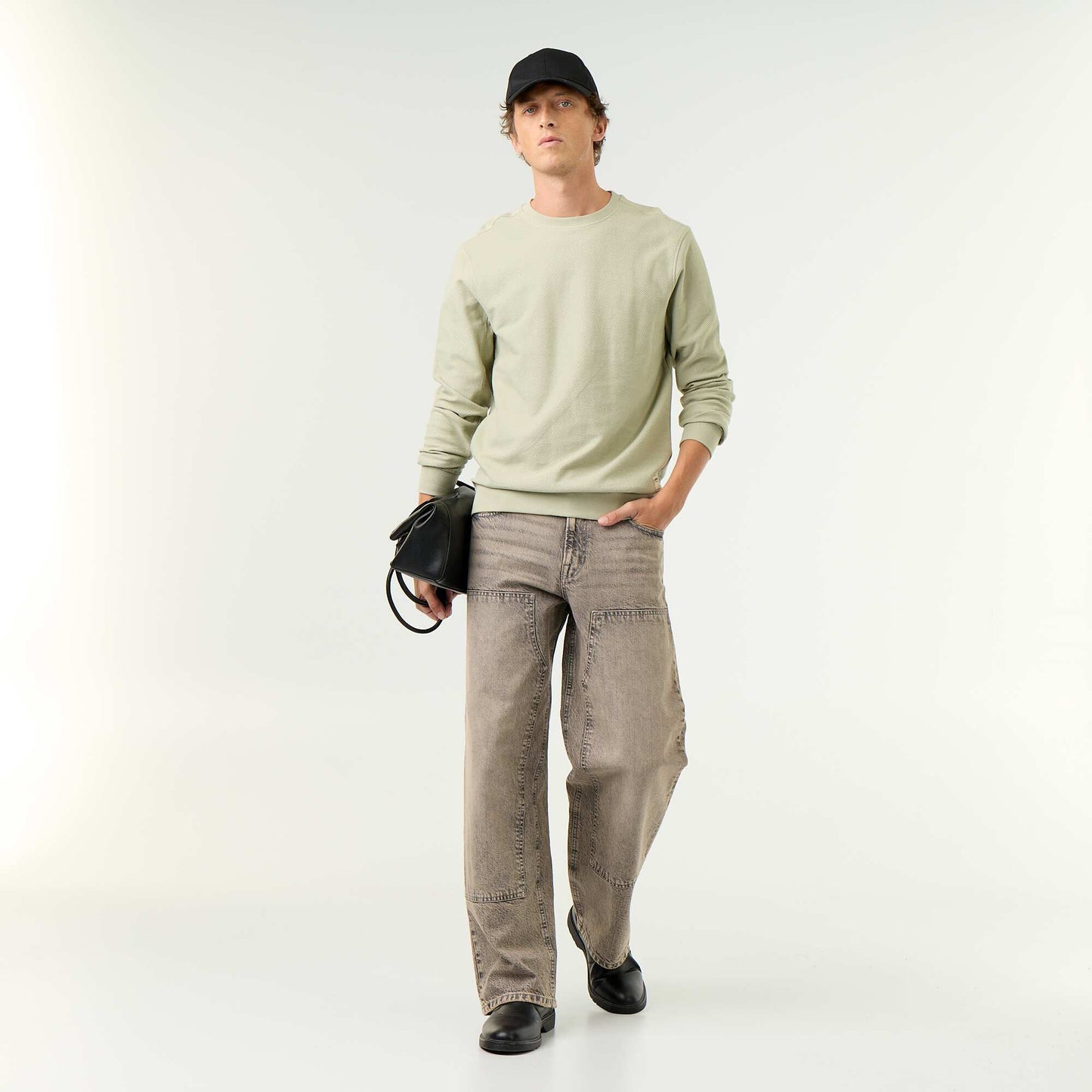 Ribbed Fine-Gauge Knit Sweater GREEN