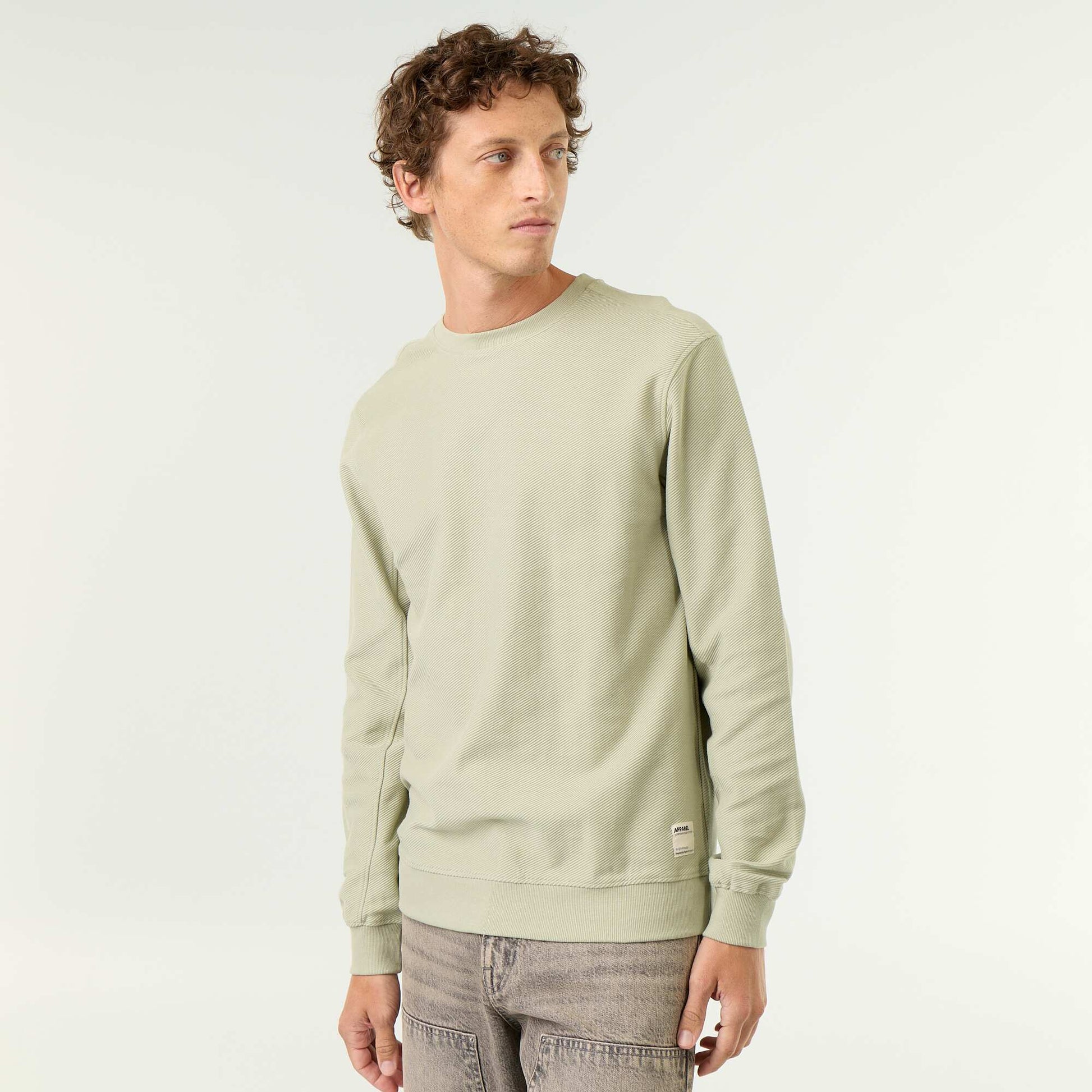 Ribbed Fine-Gauge Knit Sweater GREEN
