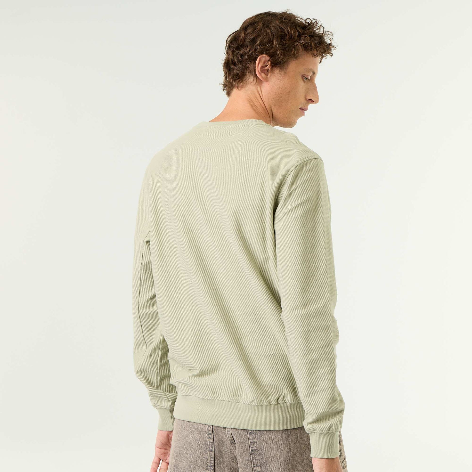Ribbed Fine-Gauge Knit Sweater GREEN