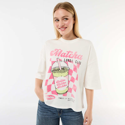 Short-sleeved double-sided print t-shirt WHITE