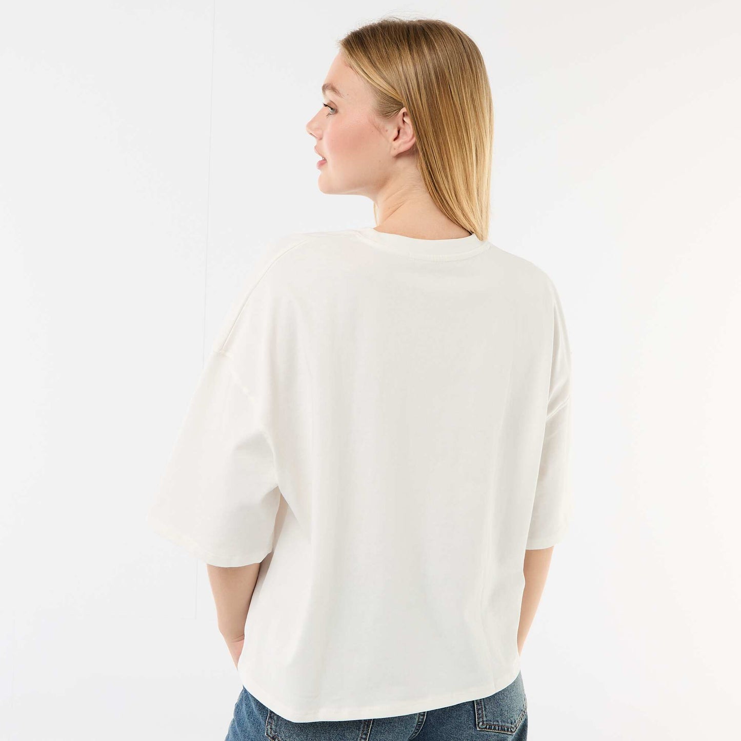 Short-sleeved double-sided print t-shirt WHITE