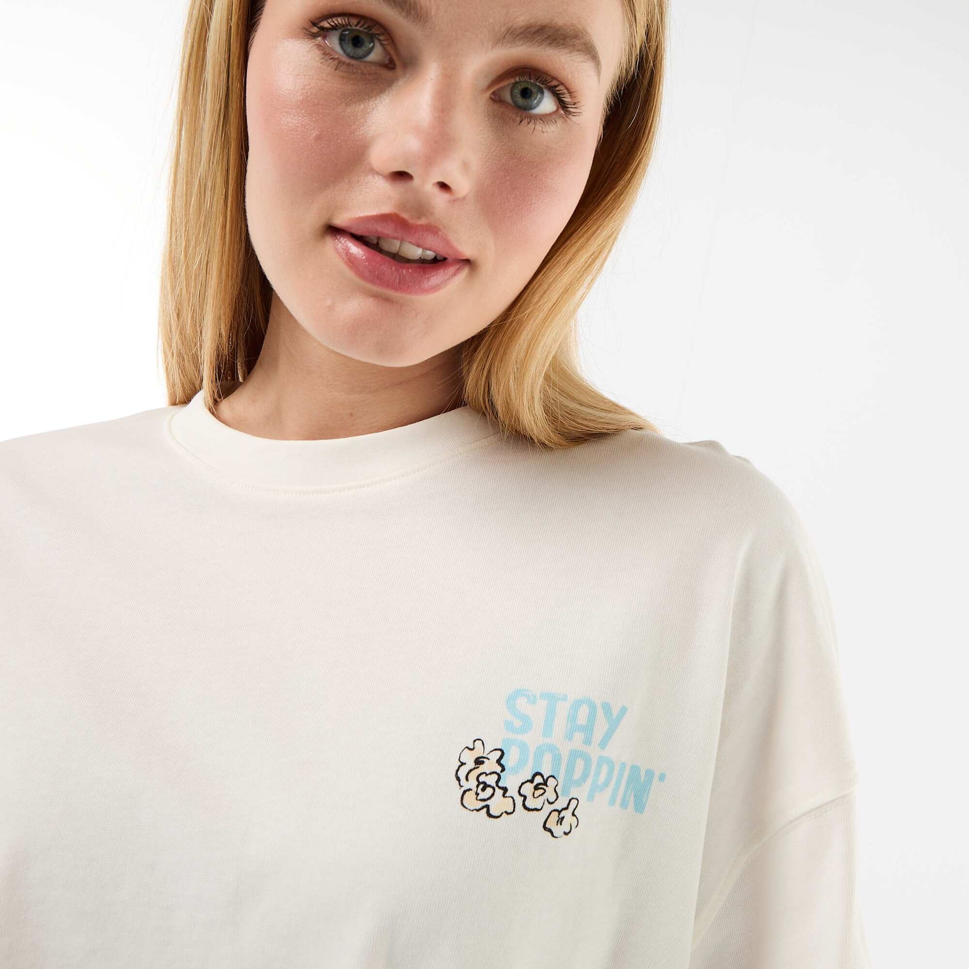 Short-sleeved double-sided print t-shirt WHITE