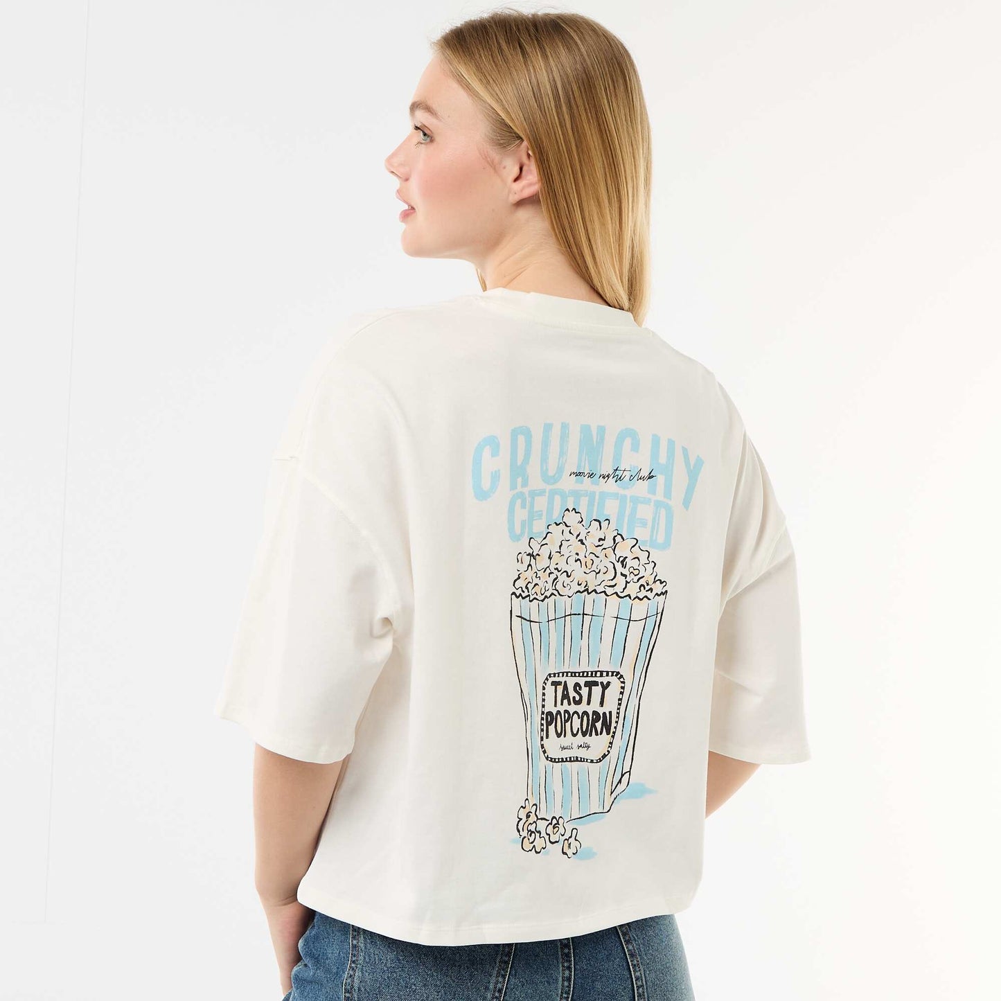 Short-sleeved double-sided print t-shirt WHITE