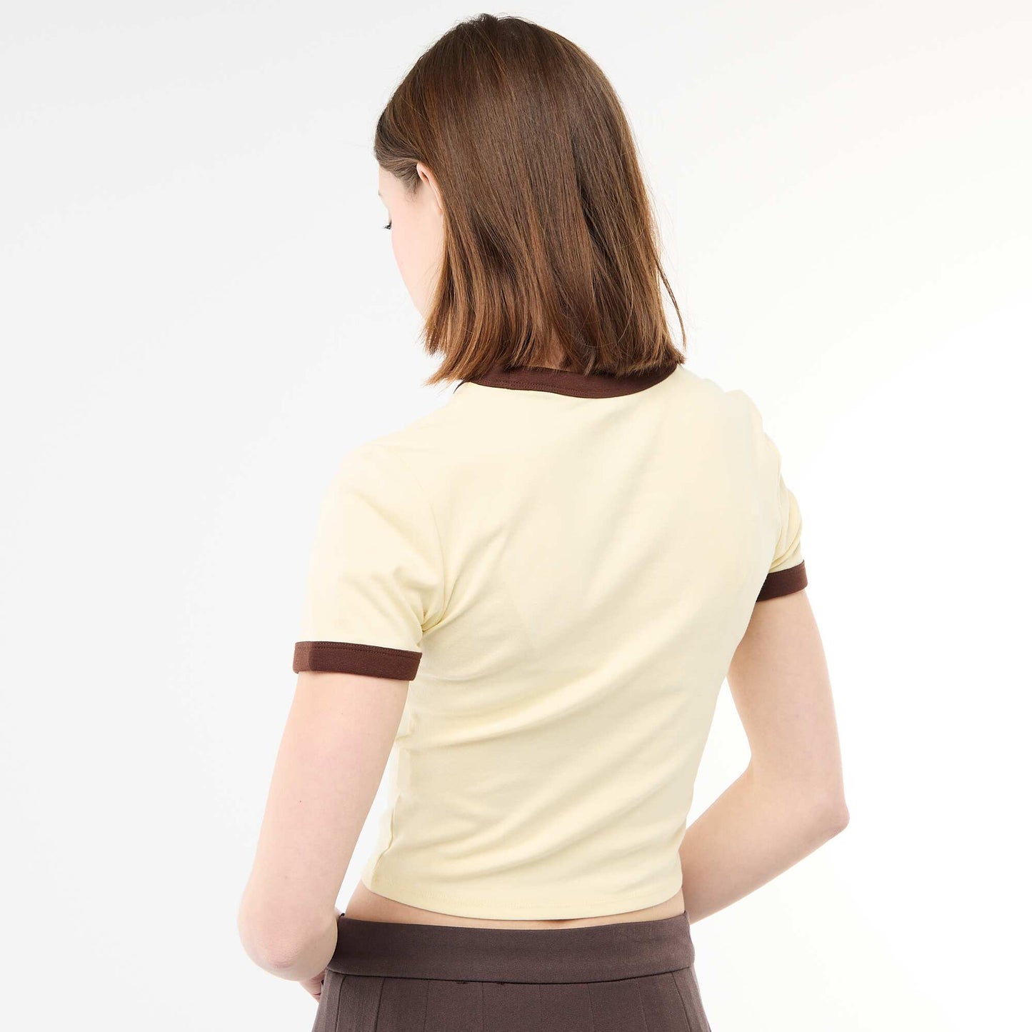 Printed Cropped T-shirt YELLOW