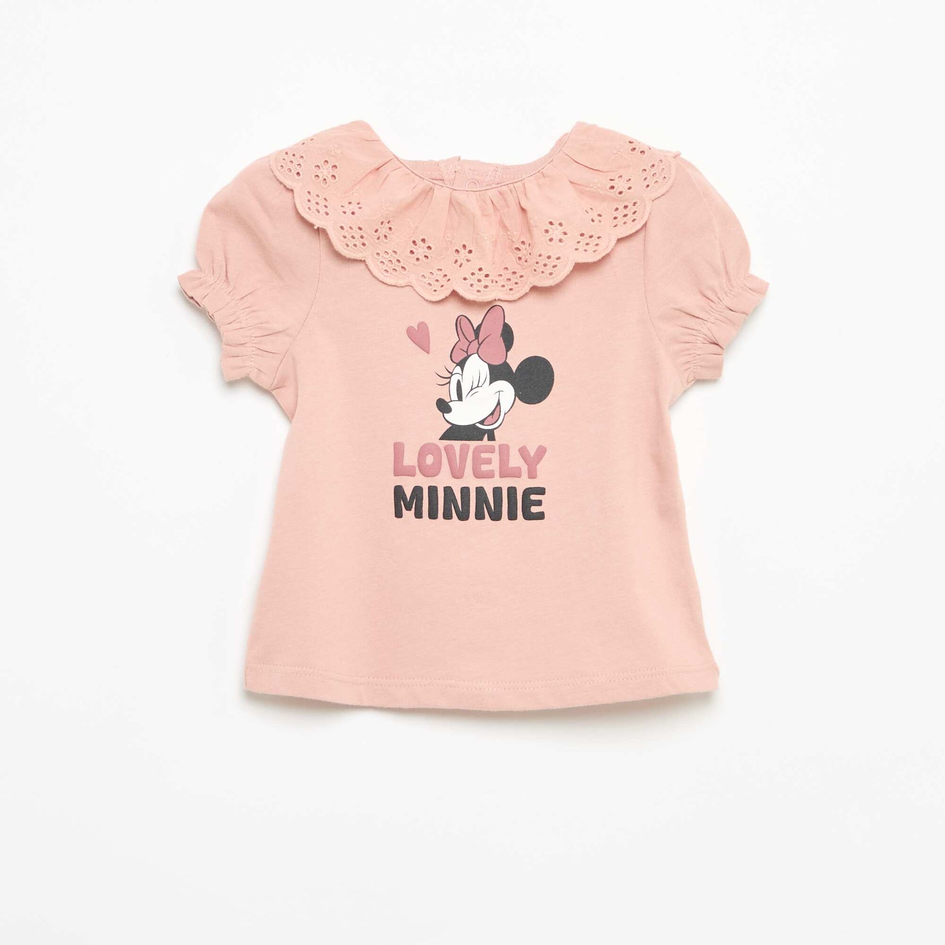 Disney 'Minnie' Short-Sleeved T-shirt with Ruffle Collar PINK