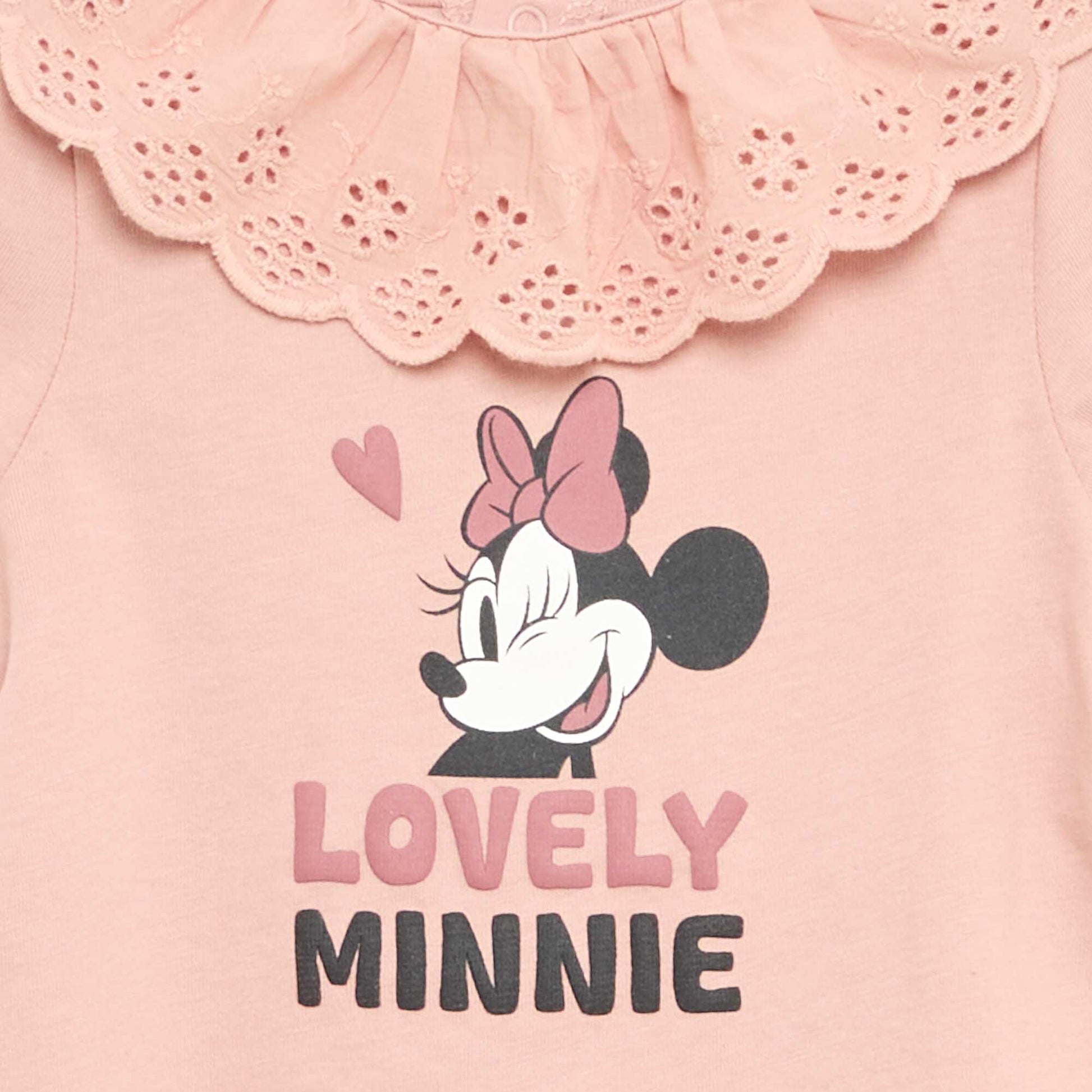 Disney 'Minnie' Short-Sleeved T-shirt with Ruffle Collar PINK