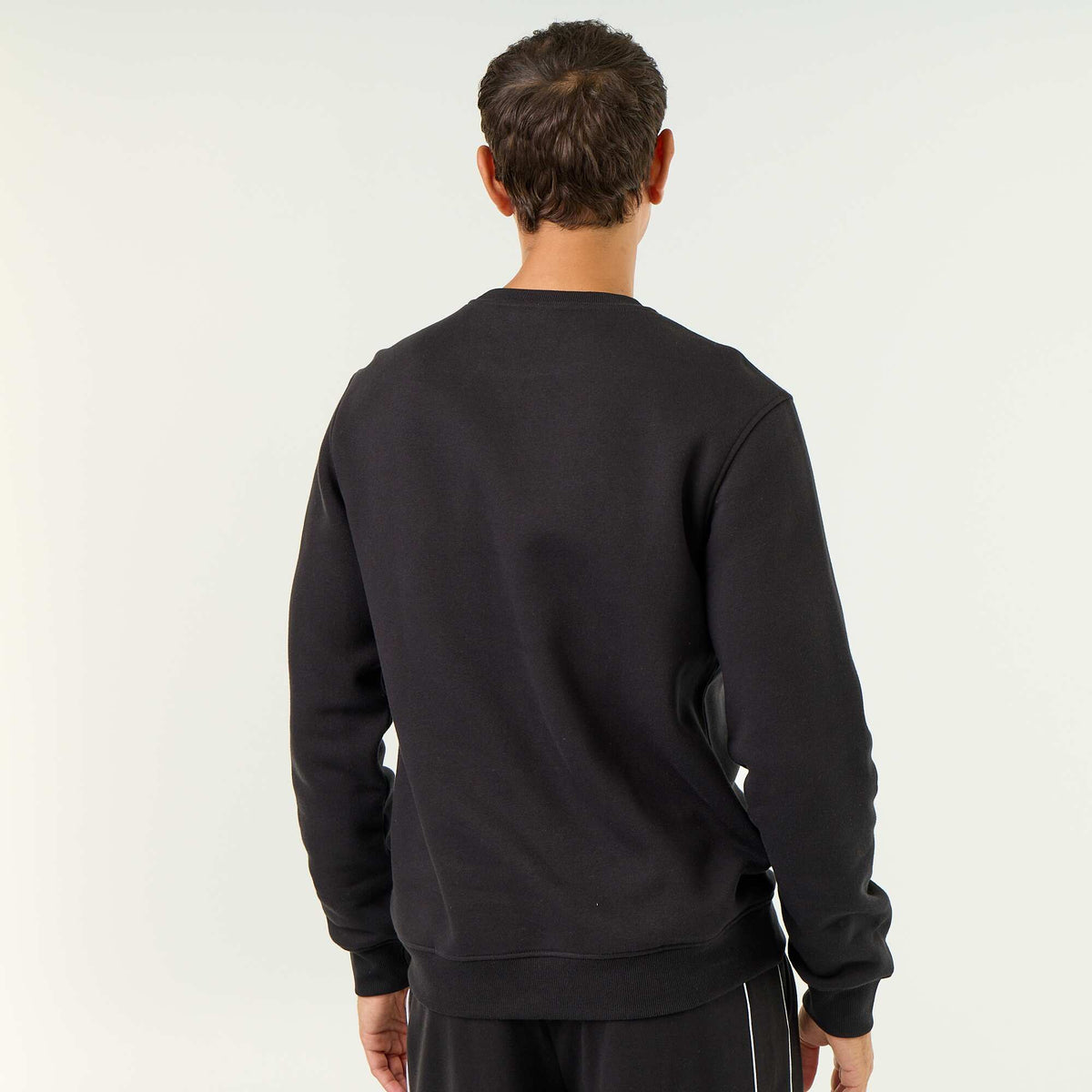 Plain Brushed Fleece Sweatshirt BLACK