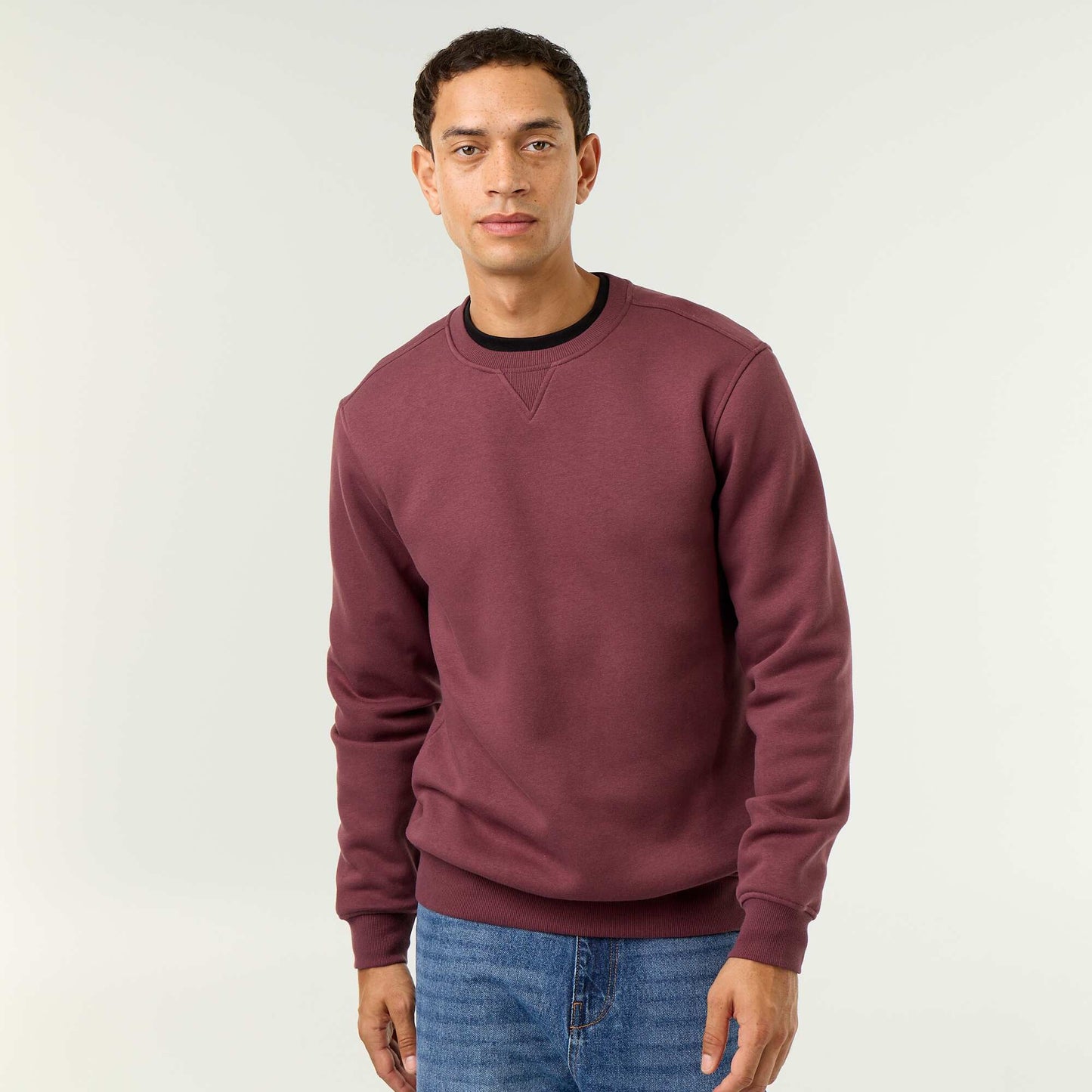 Plain Brushed Fleece Sweatshirt PURPLE