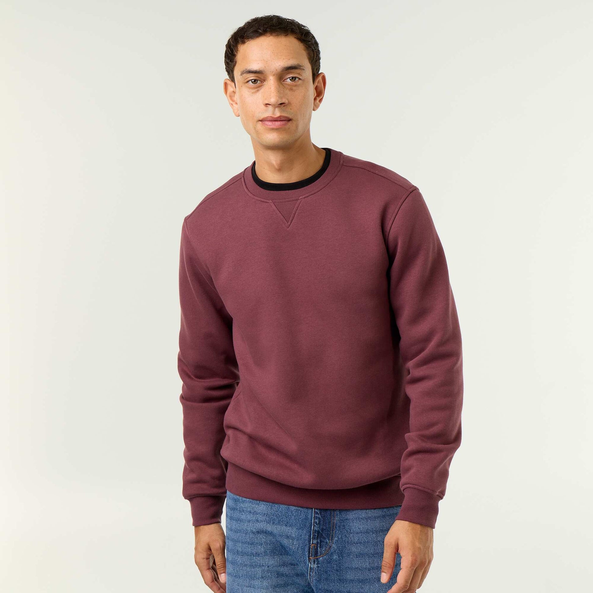 Plain Brushed Fleece Sweatshirt PURPLE