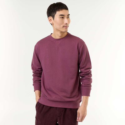 Solid Crew Neck French Terry Sweatshirt PURPLE