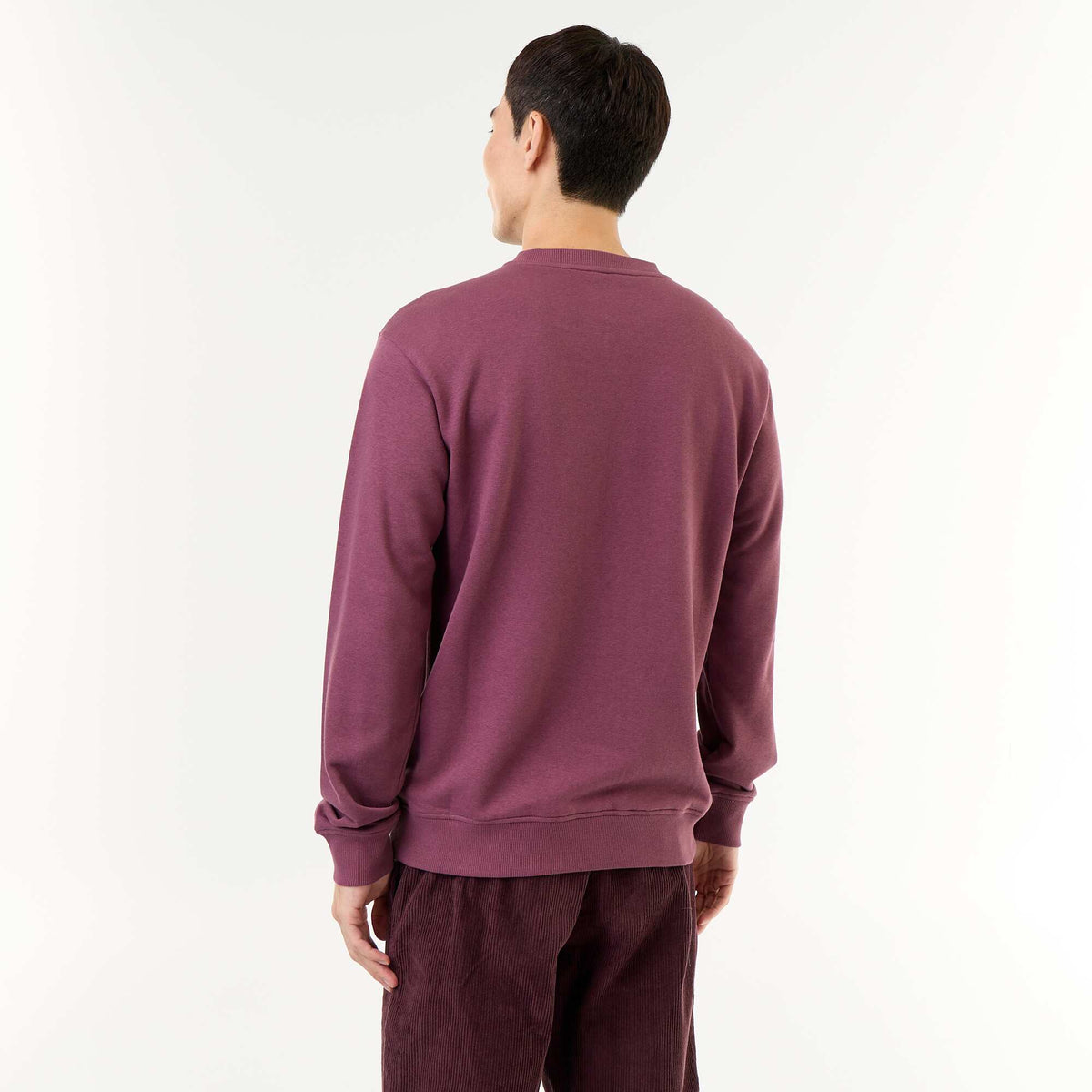 Solid Crew Neck French Terry Sweatshirt PURPLE