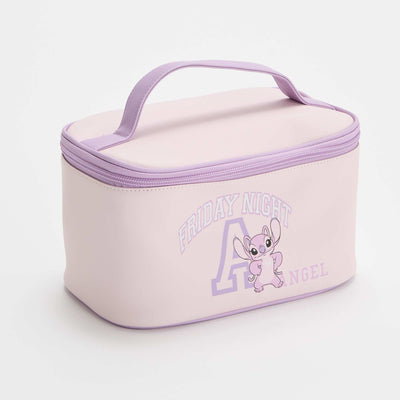 'Stitch' Vanity Case with Handle PINK