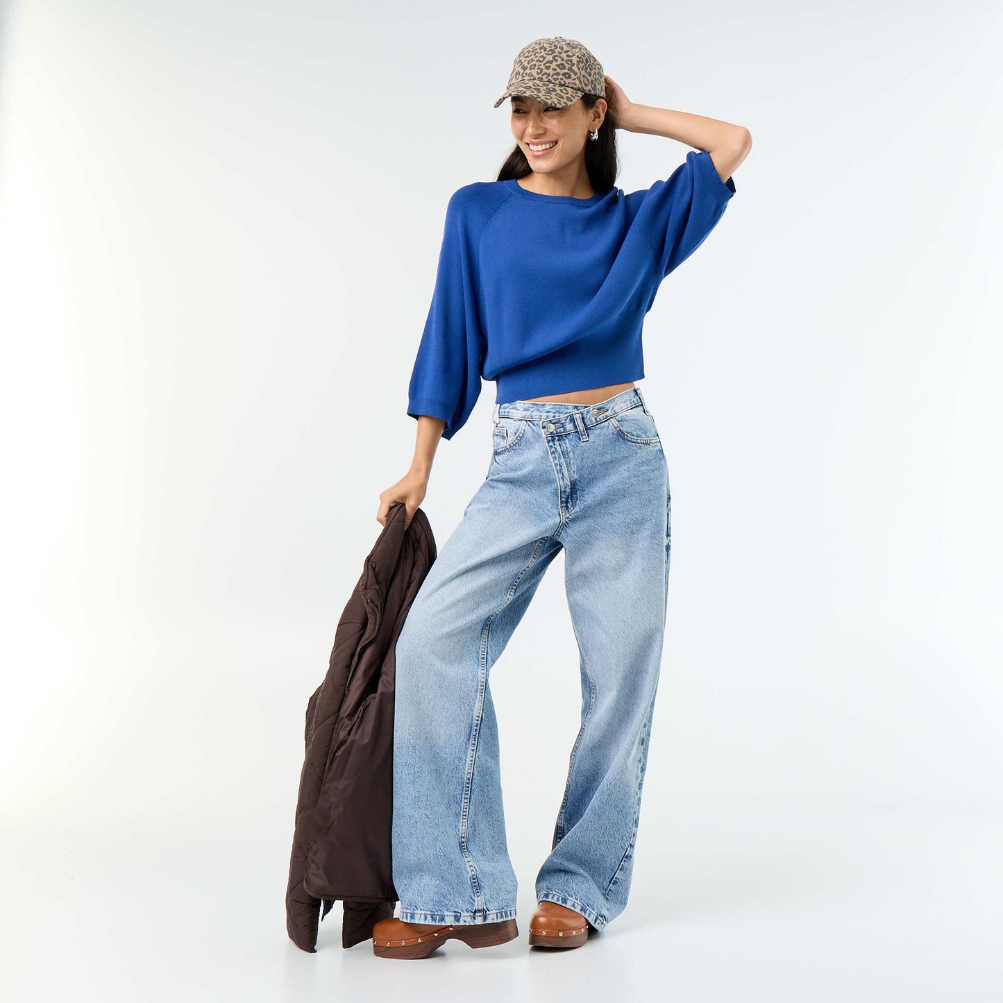 3/4 Sleeve Sweater BLUE