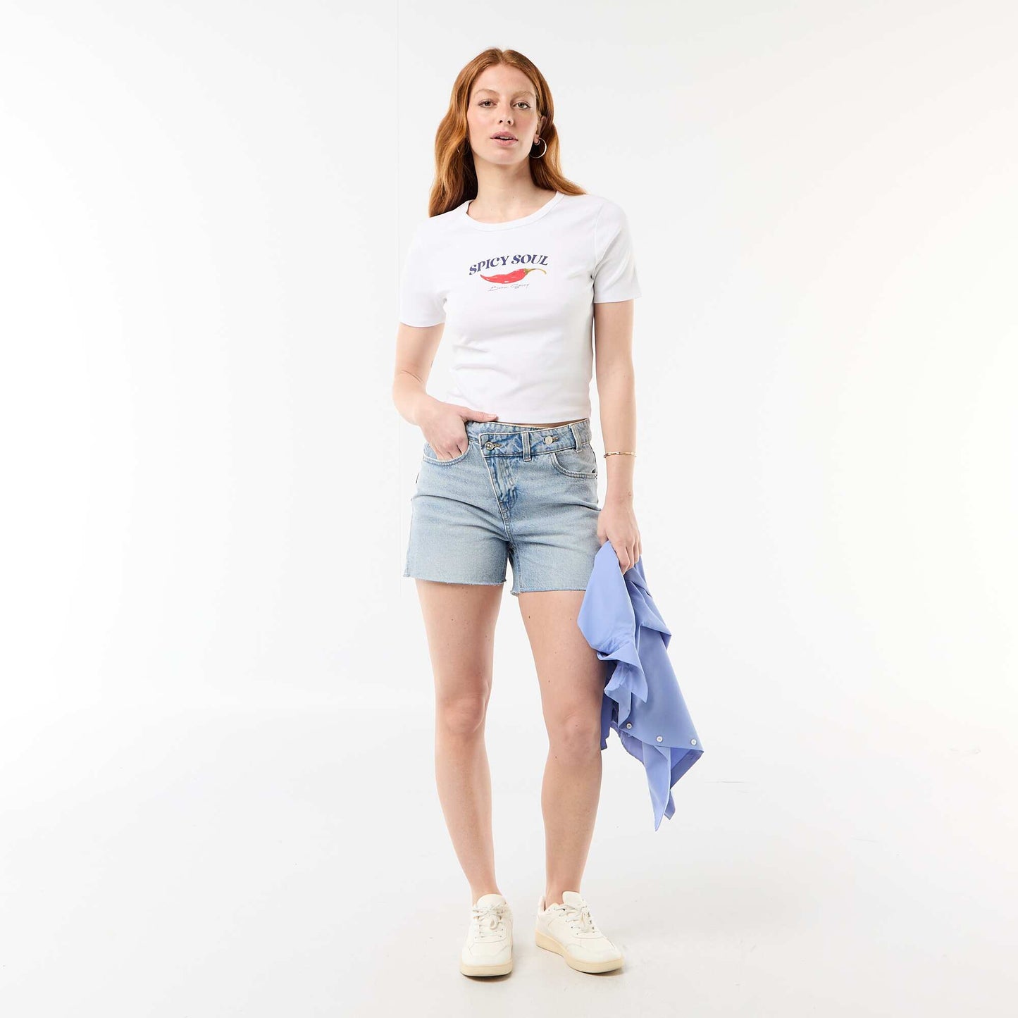 Printed short-sleeved T-shirt WHITE