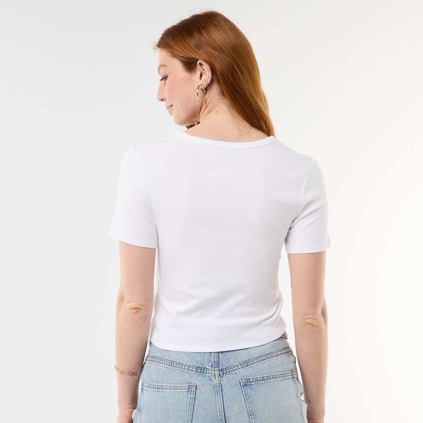 Printed short-sleeved T-shirt WHITE