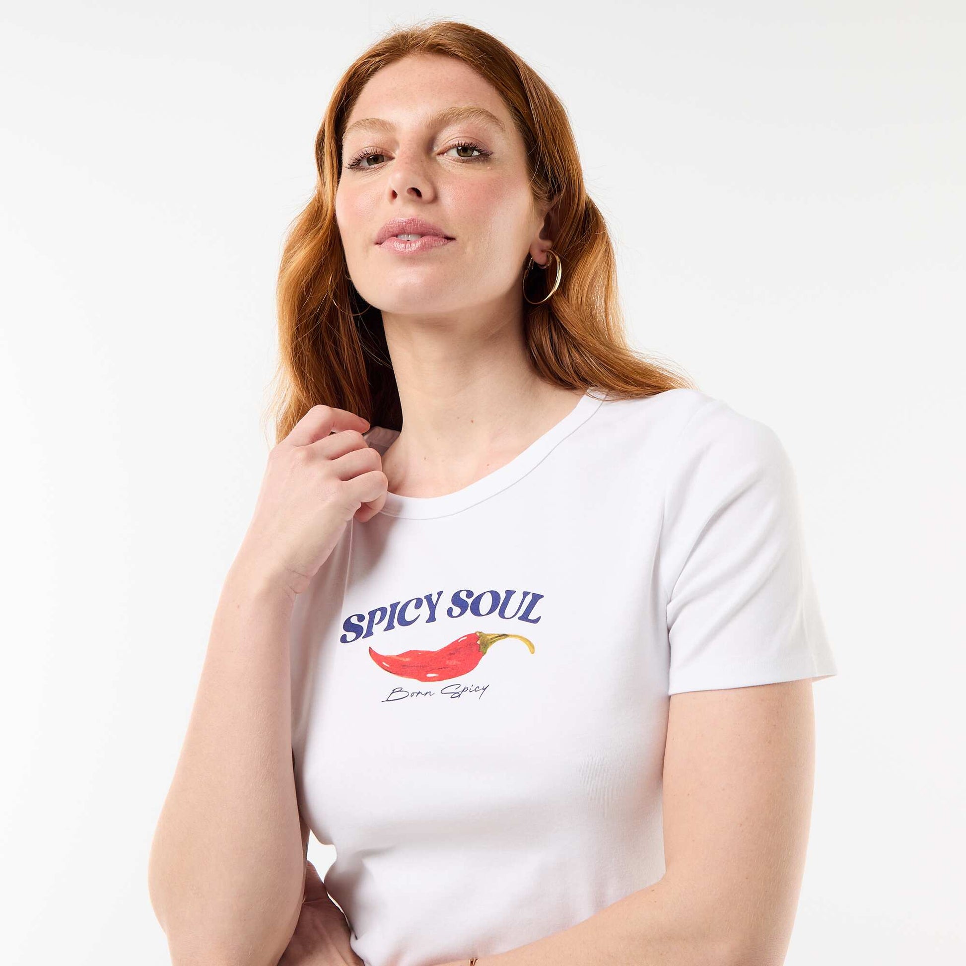 Printed short-sleeved T-shirt WHITE