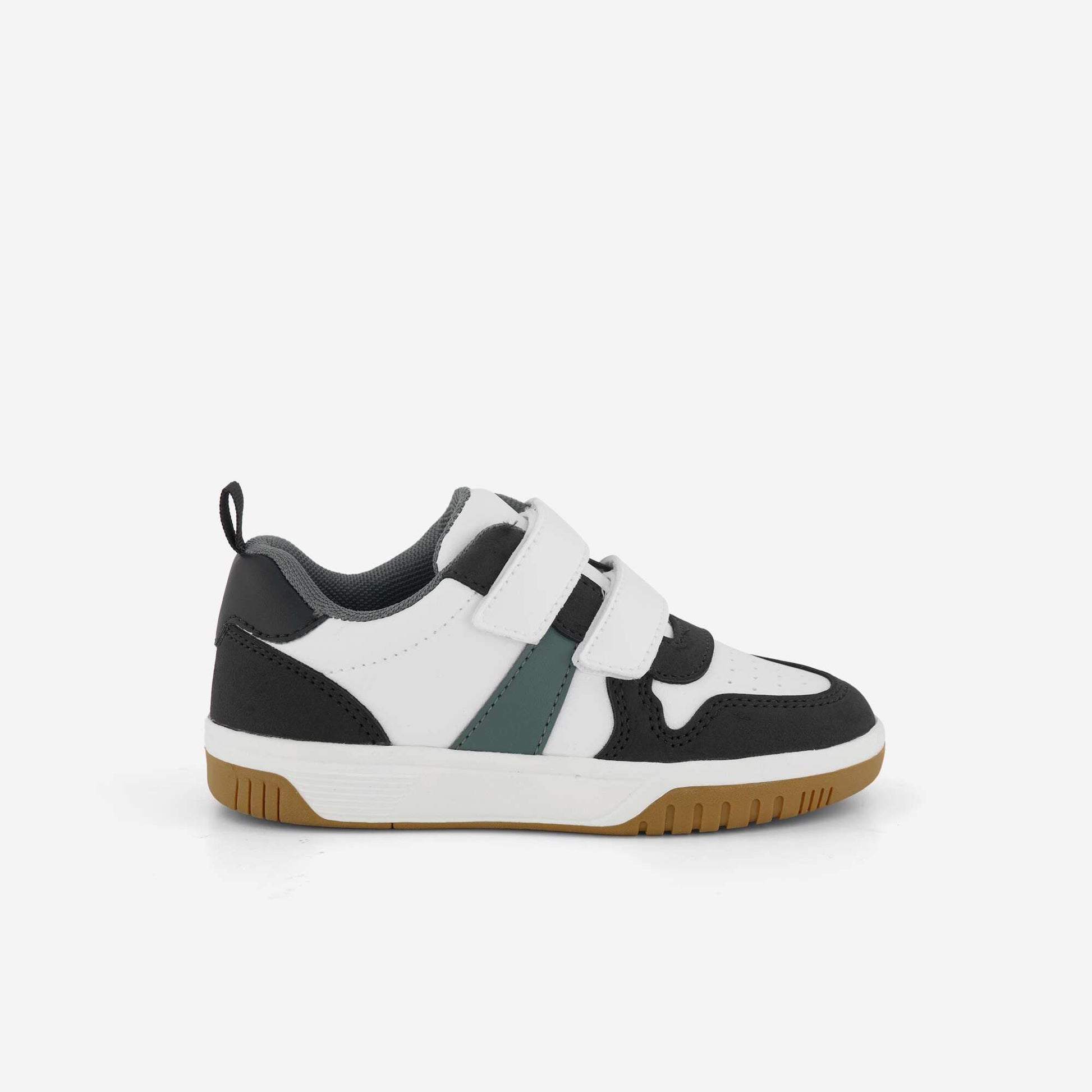 Low-top sneakers with hook-and-loop straps WHITE