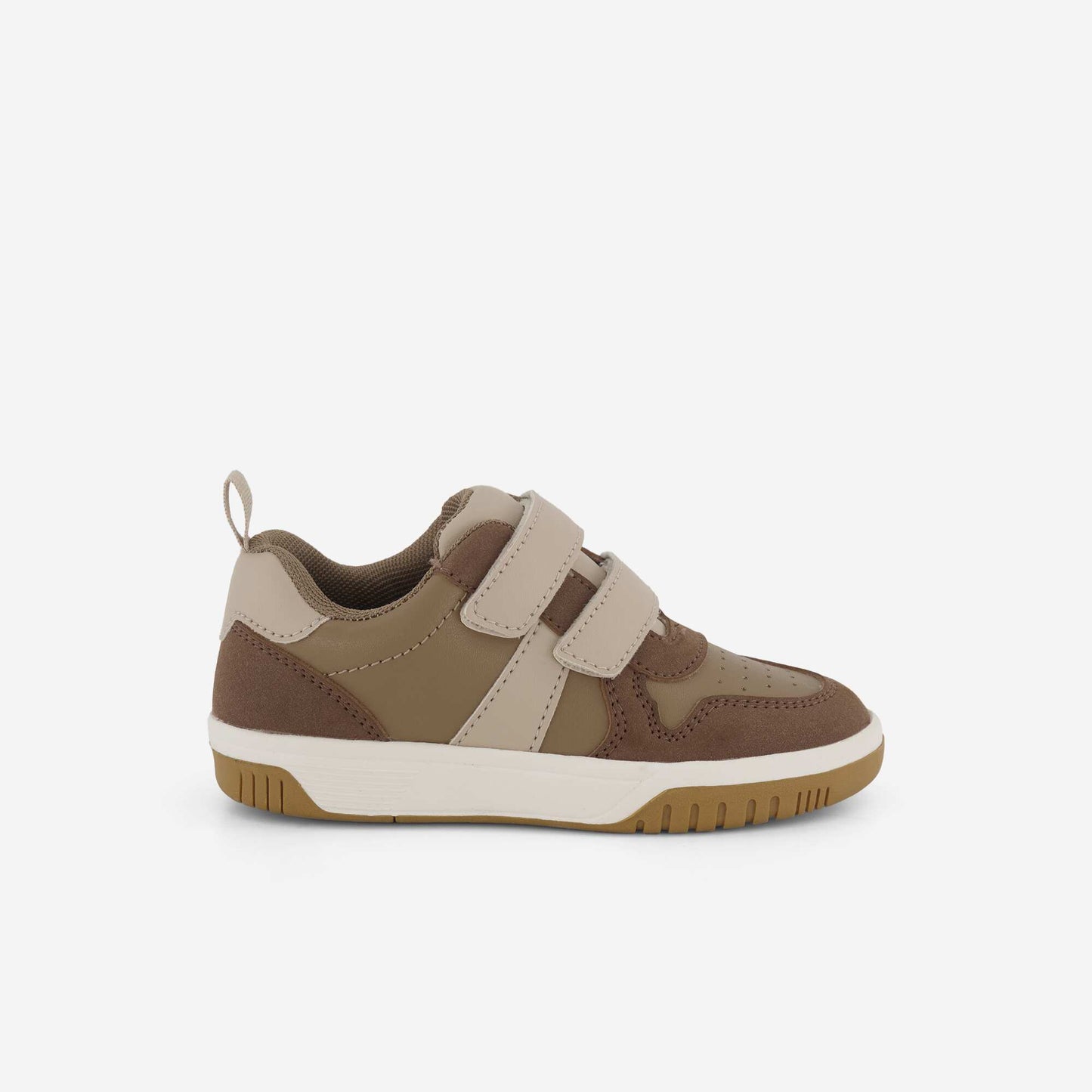 Low-top sneakers with hook-and-loop straps BROWN