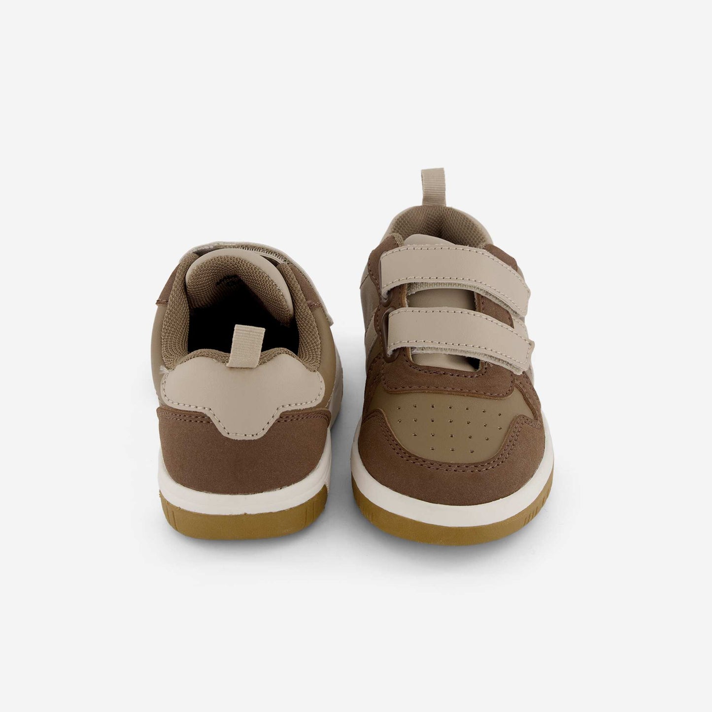 Low-top sneakers with hook-and-loop straps BROWN