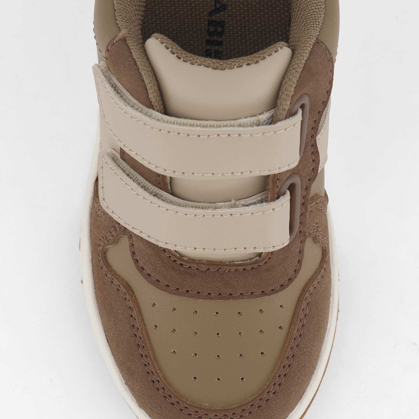 Low-top sneakers with hook-and-loop straps BROWN