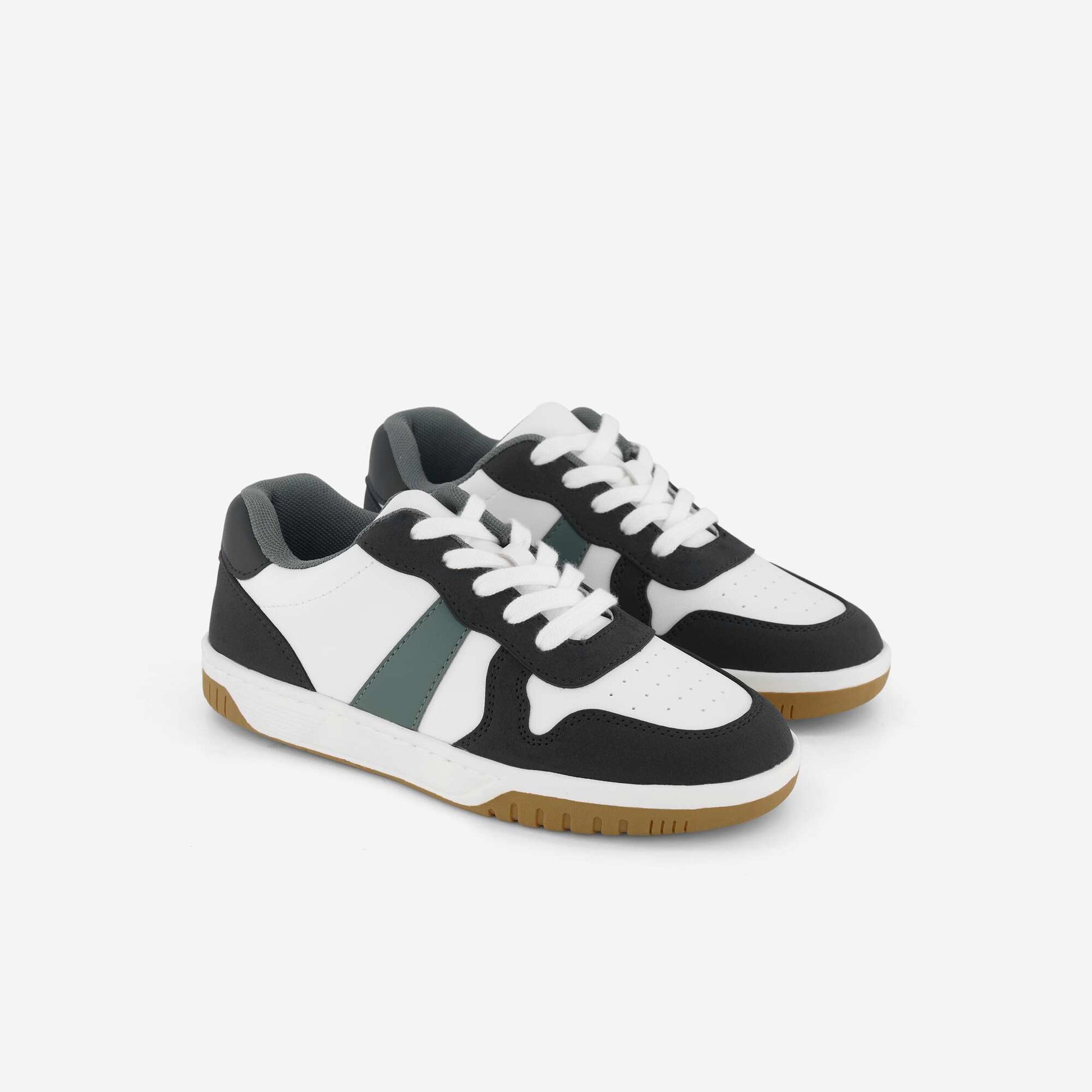 Lace-Up Low-Top Sneakers WHITE