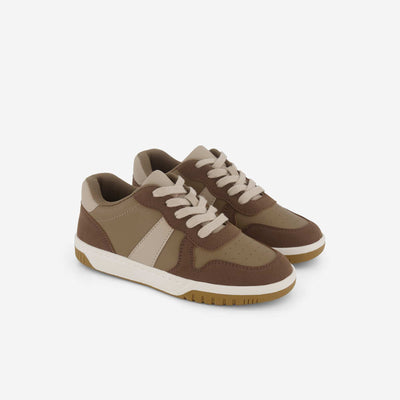 Lace-Up Low-Top Sneakers BROWN