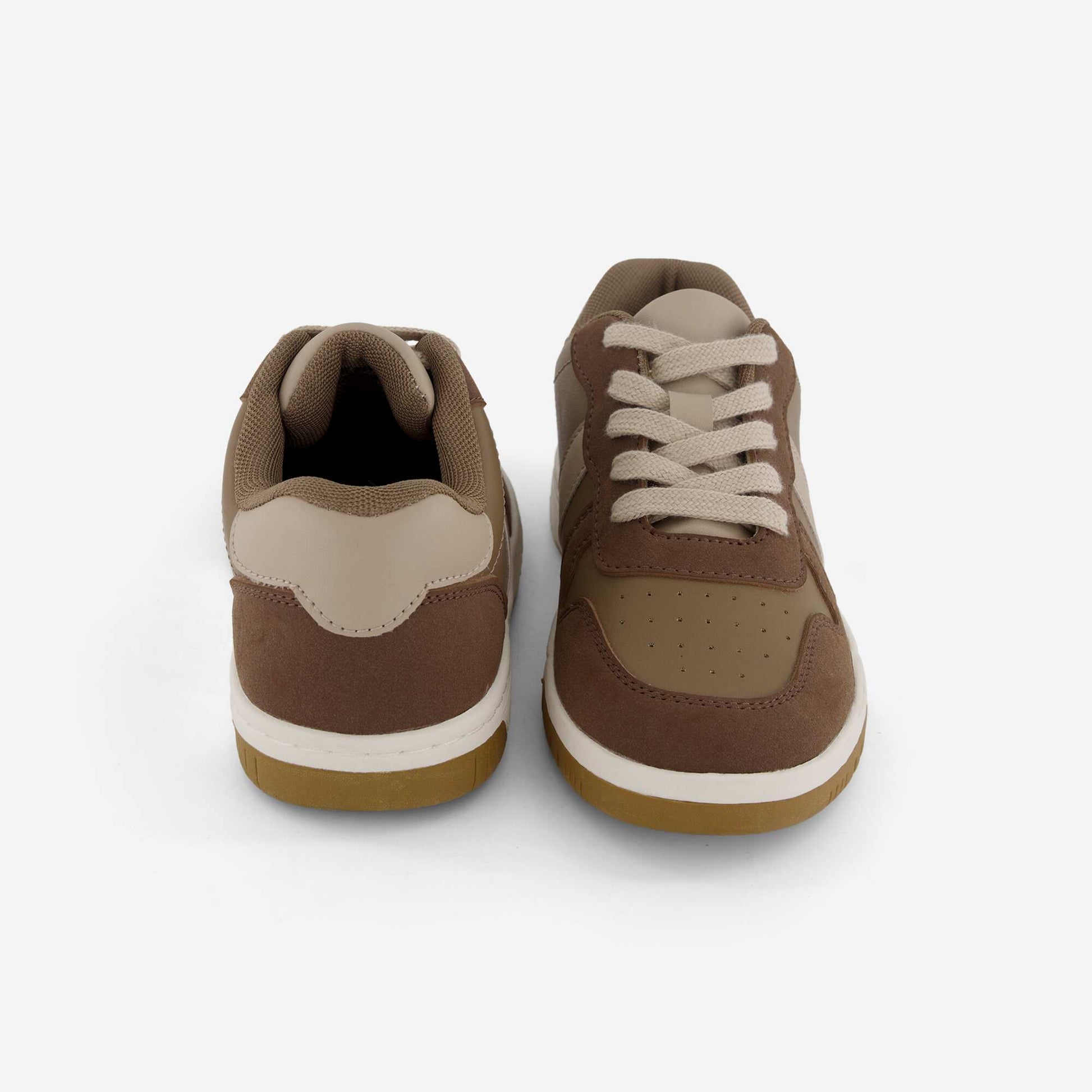 Lace-Up Low-Top Sneakers BROWN