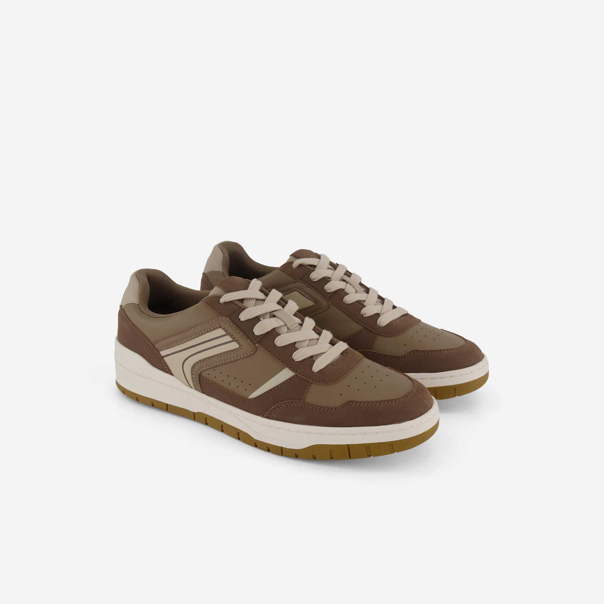 Lace-up low-top sneakers BROWN