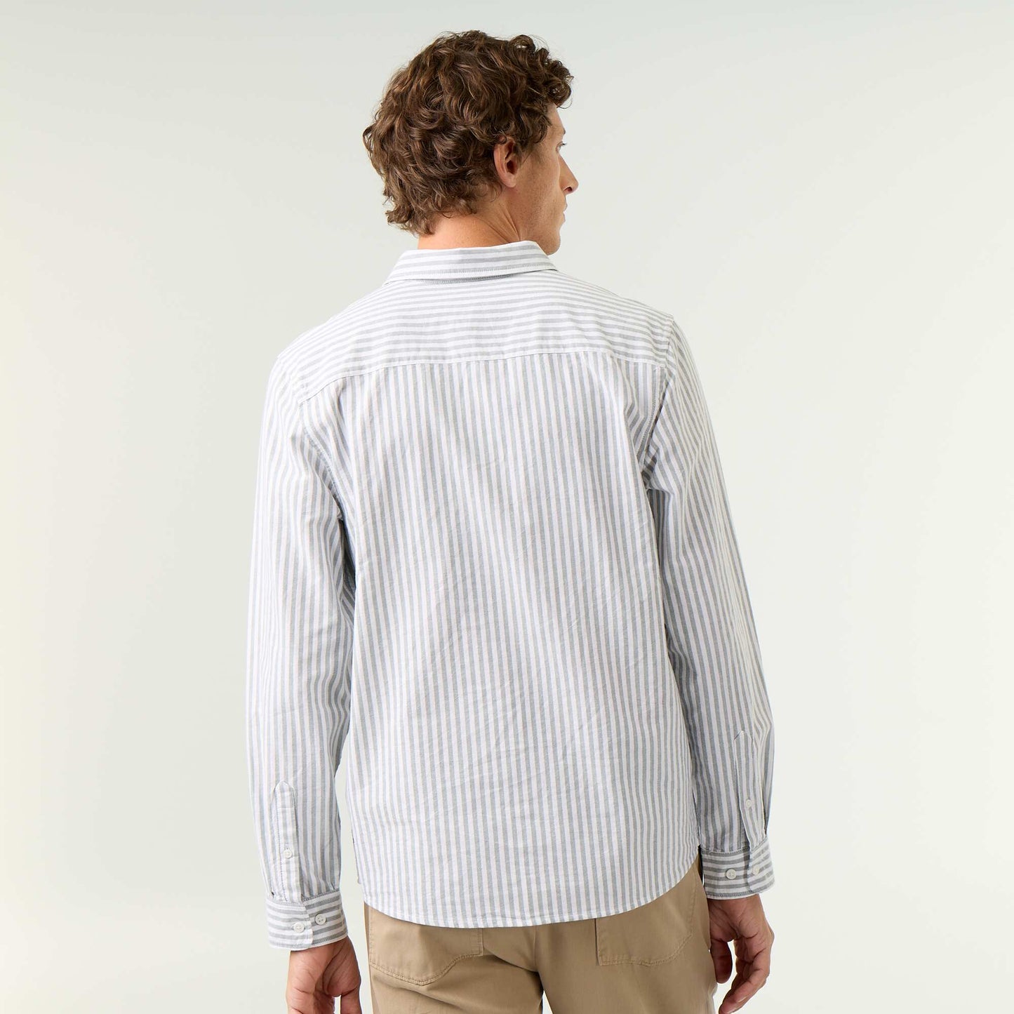 Striped shirt with button-down collar GREEN