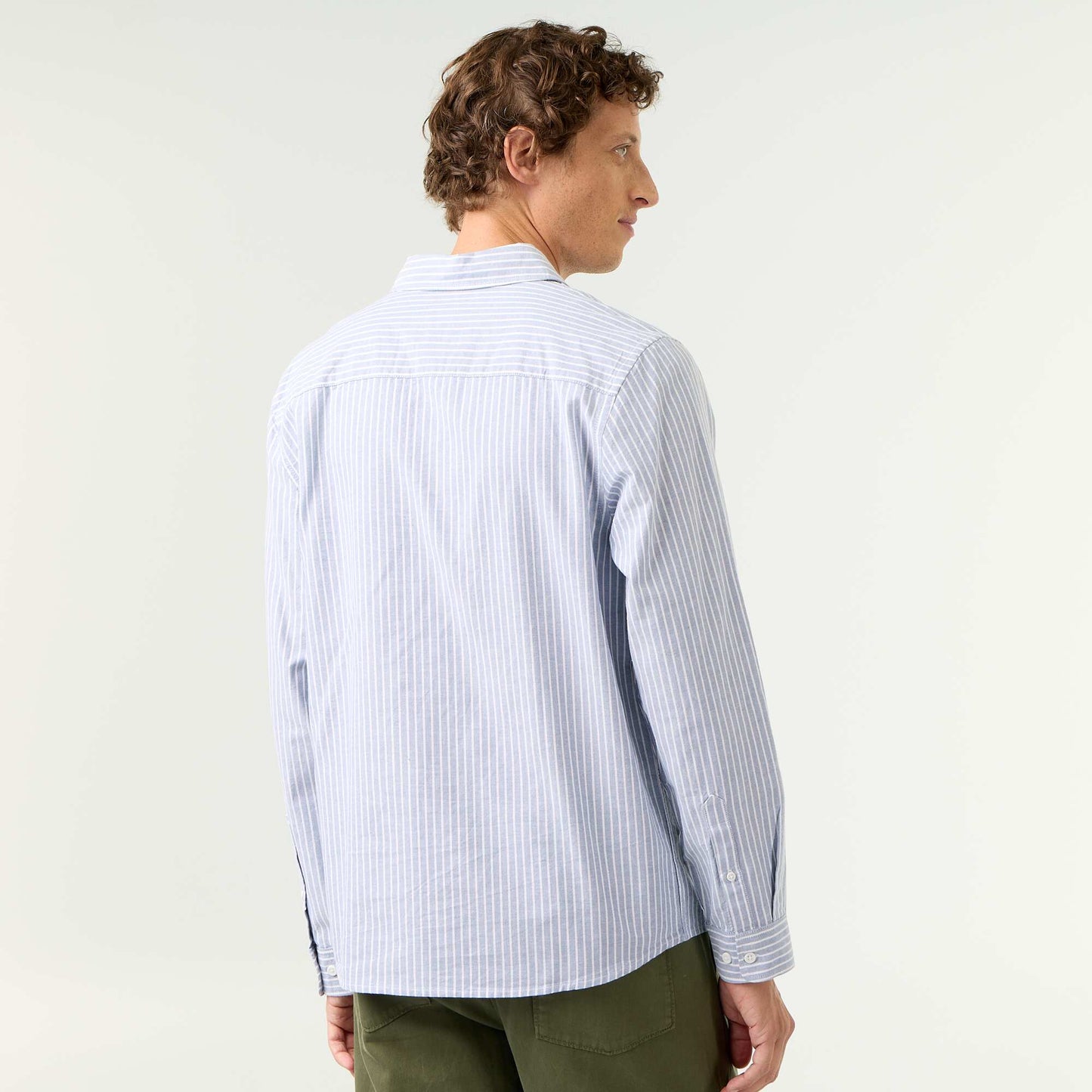 Striped shirt with button-down collar BLUE