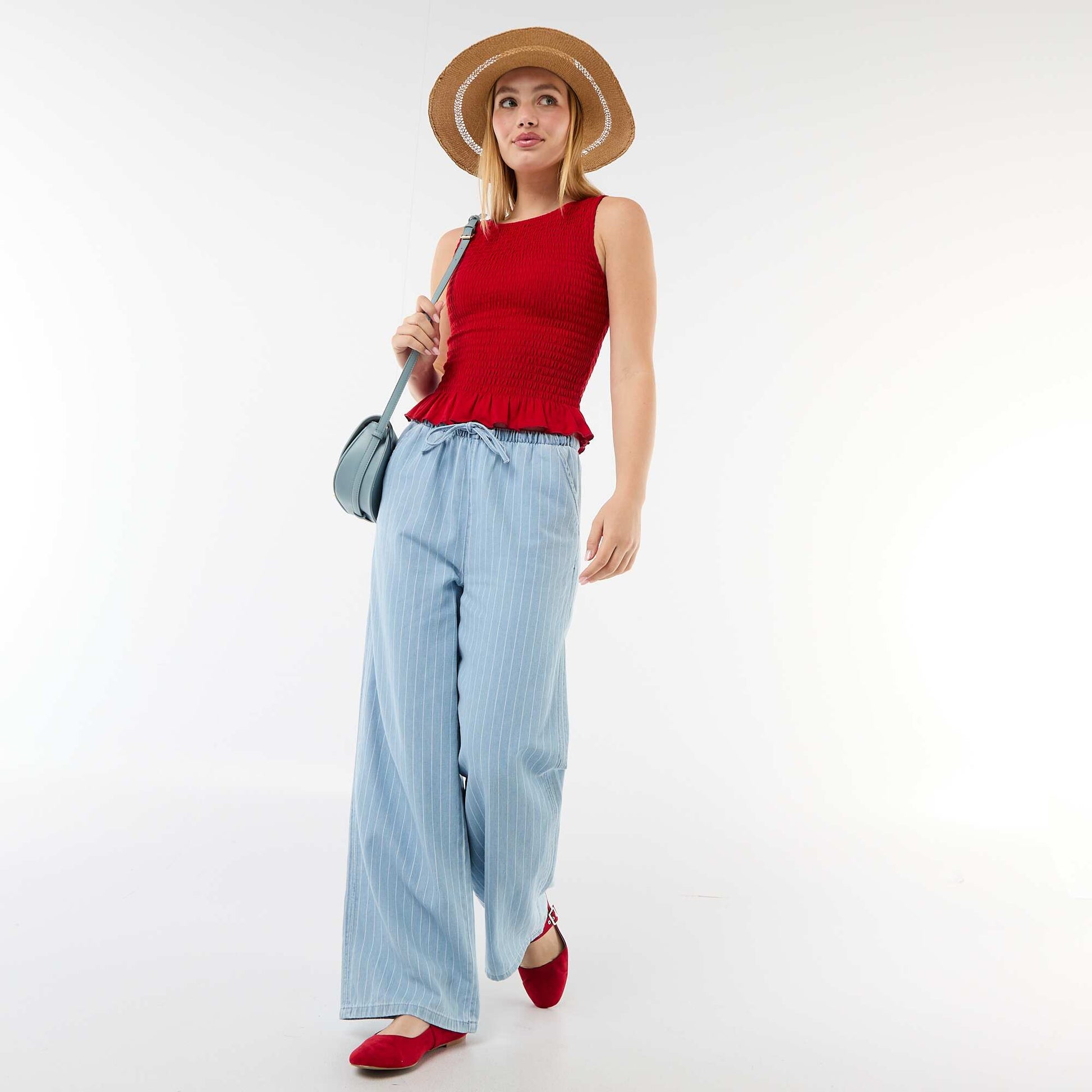 Sleeveless Stretch T-shirt RED
