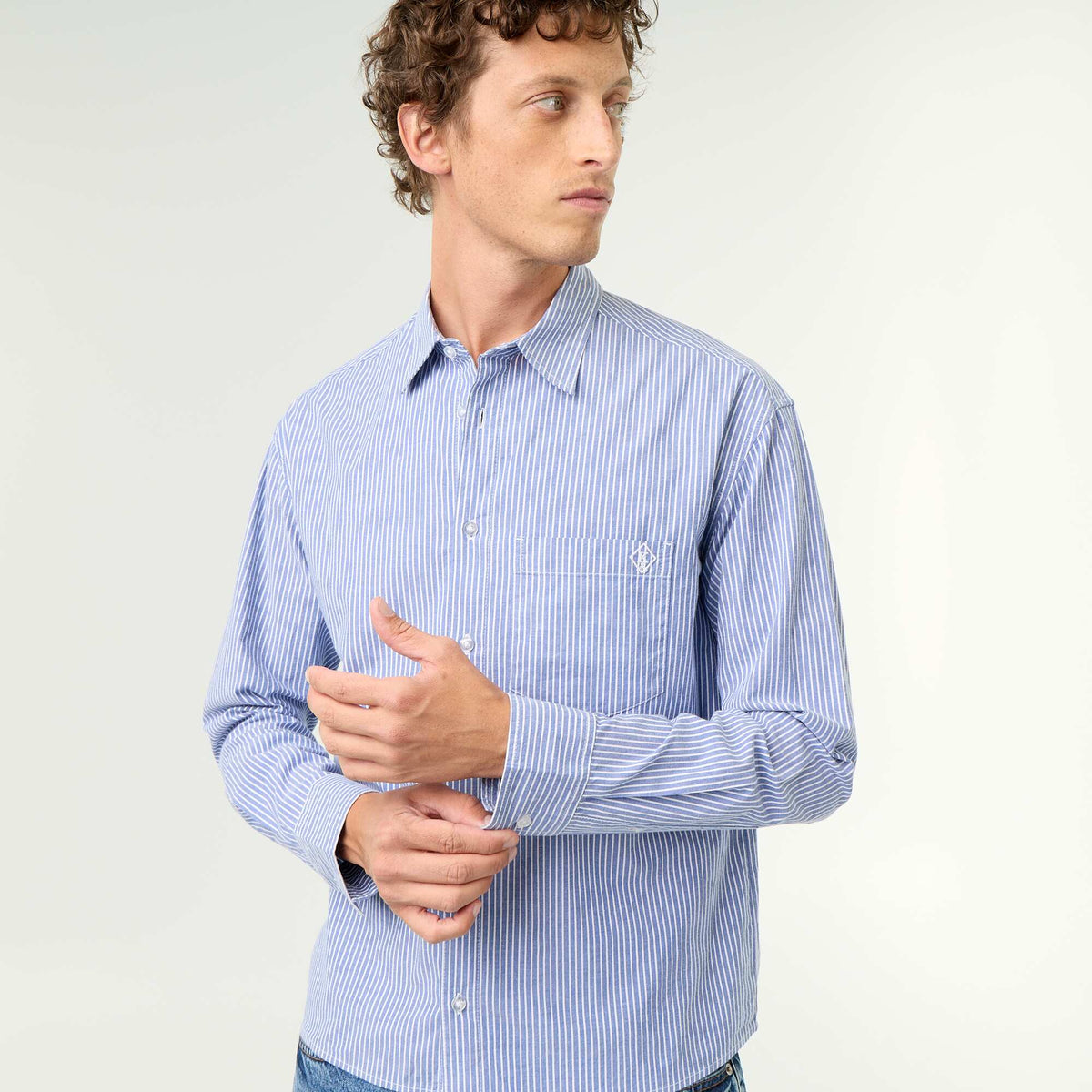 Comfortable Fit Striped Shirt BLUE