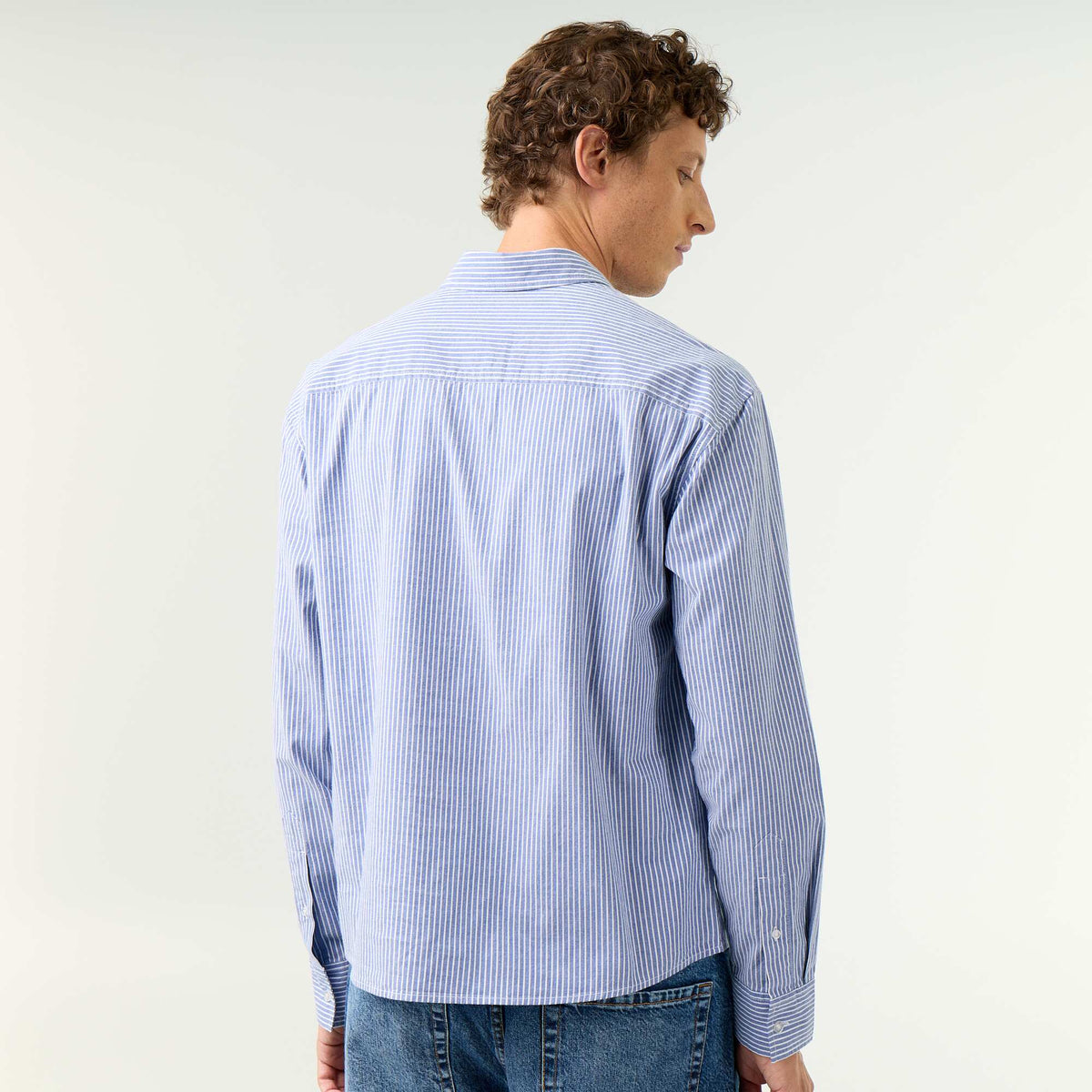 Comfortable Fit Striped Shirt BLUE