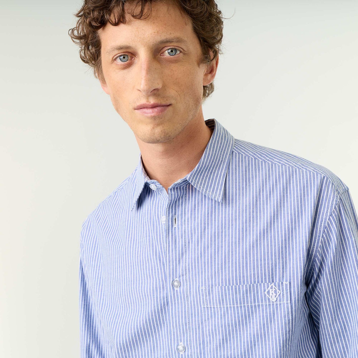 Comfortable Fit Striped Shirt BLUE