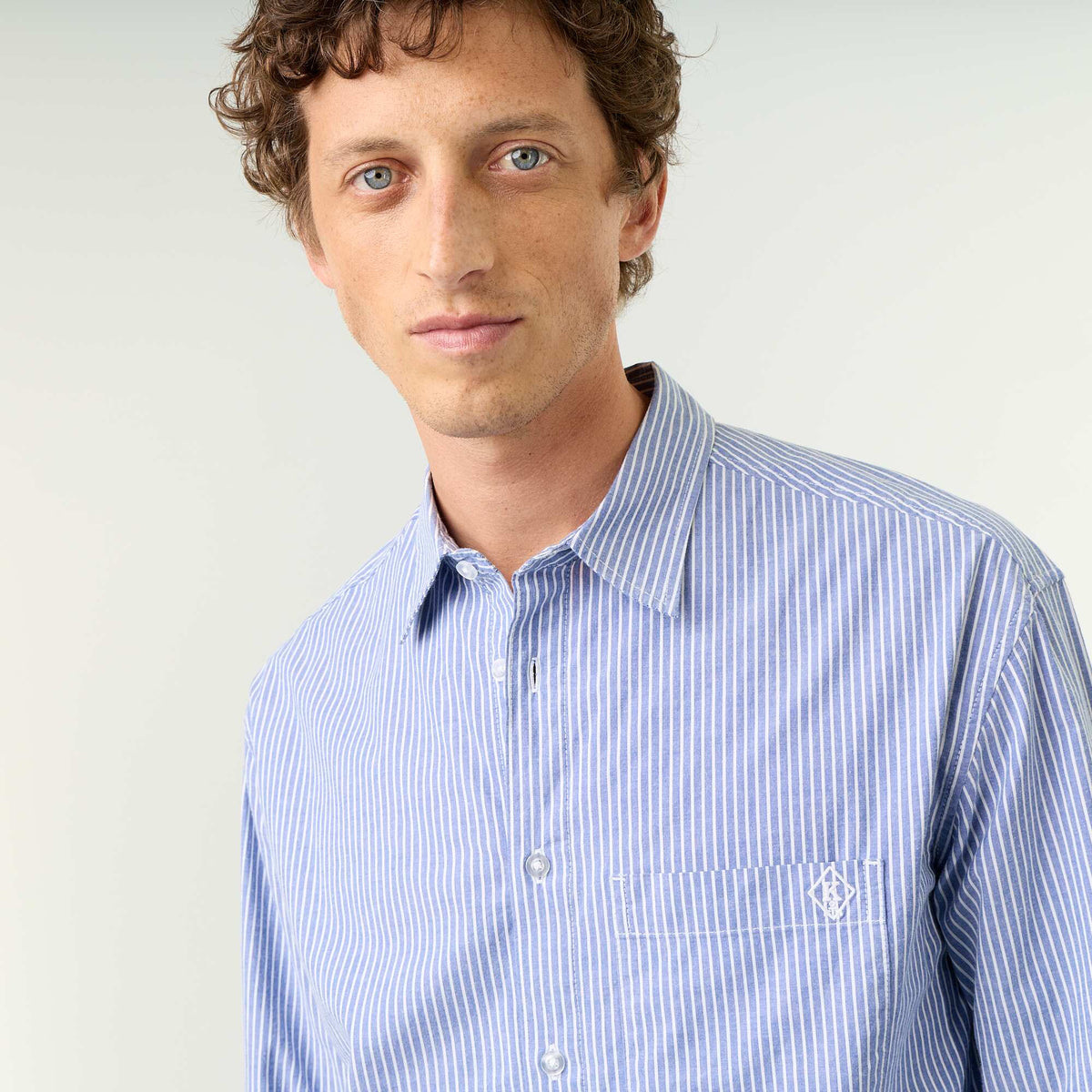Comfortable Fit Striped Shirt BLUE