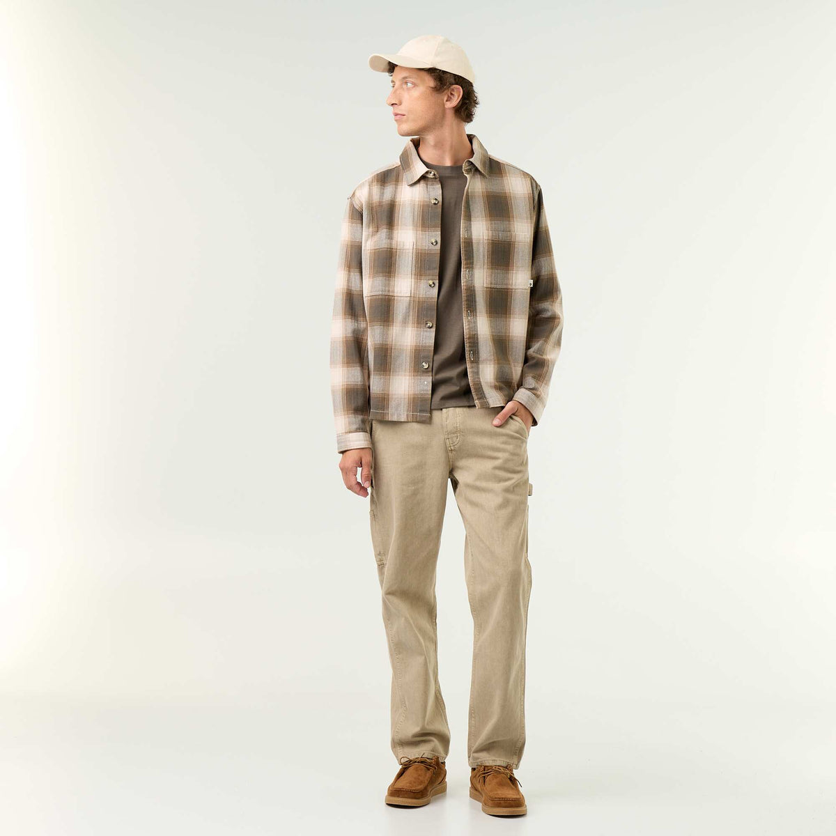 Patterned Overshirt KHAKI