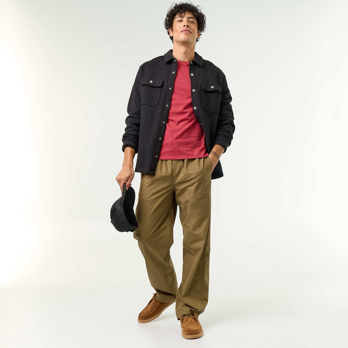 Piqué Knit Overshirt BLACK