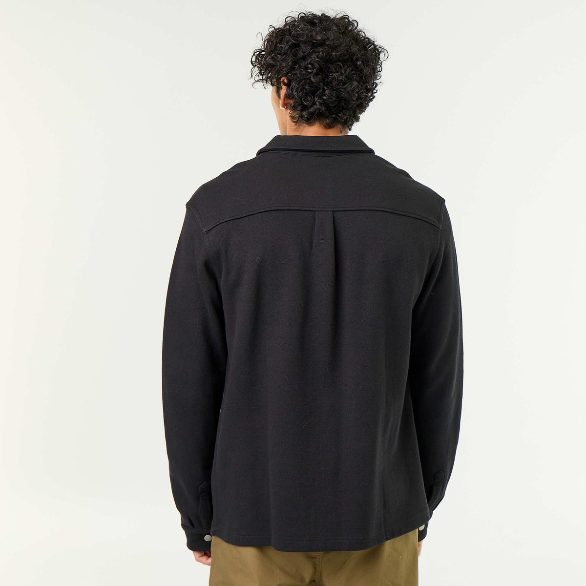 Piqué Knit Overshirt BLACK