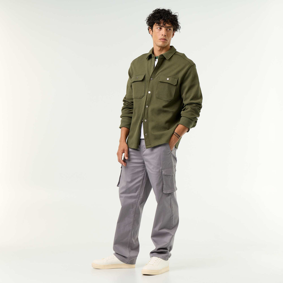 Piqué Knit Overshirt GREEN