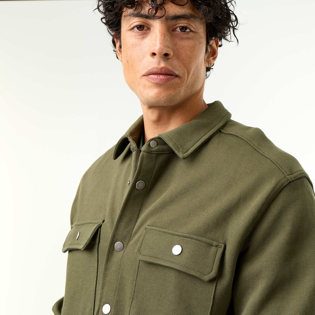 Piqué Knit Overshirt GREEN