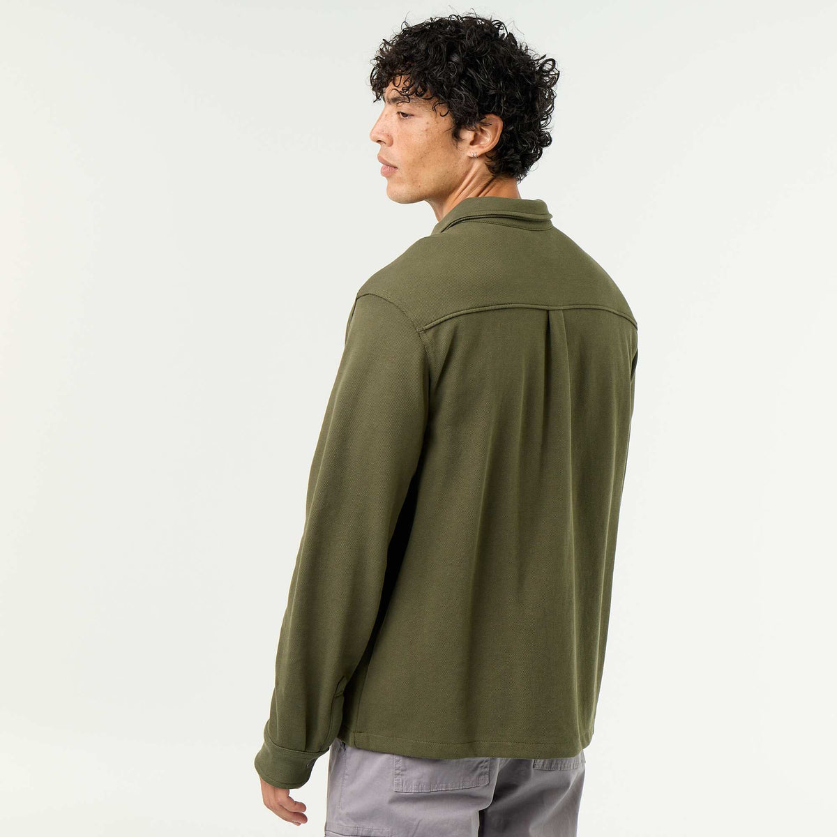 Piqué Knit Overshirt GREEN