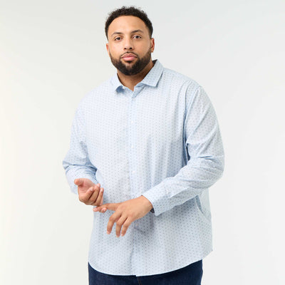 Patterned long-sleeve shirt BLUE