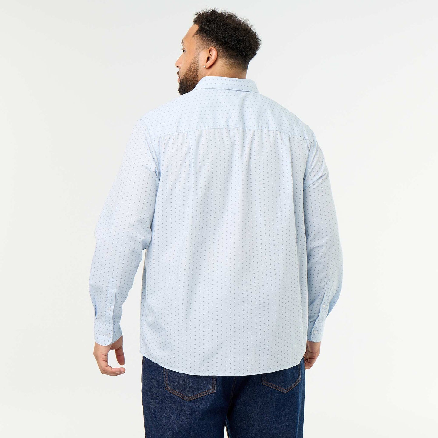 Patterned long-sleeve shirt BLUE