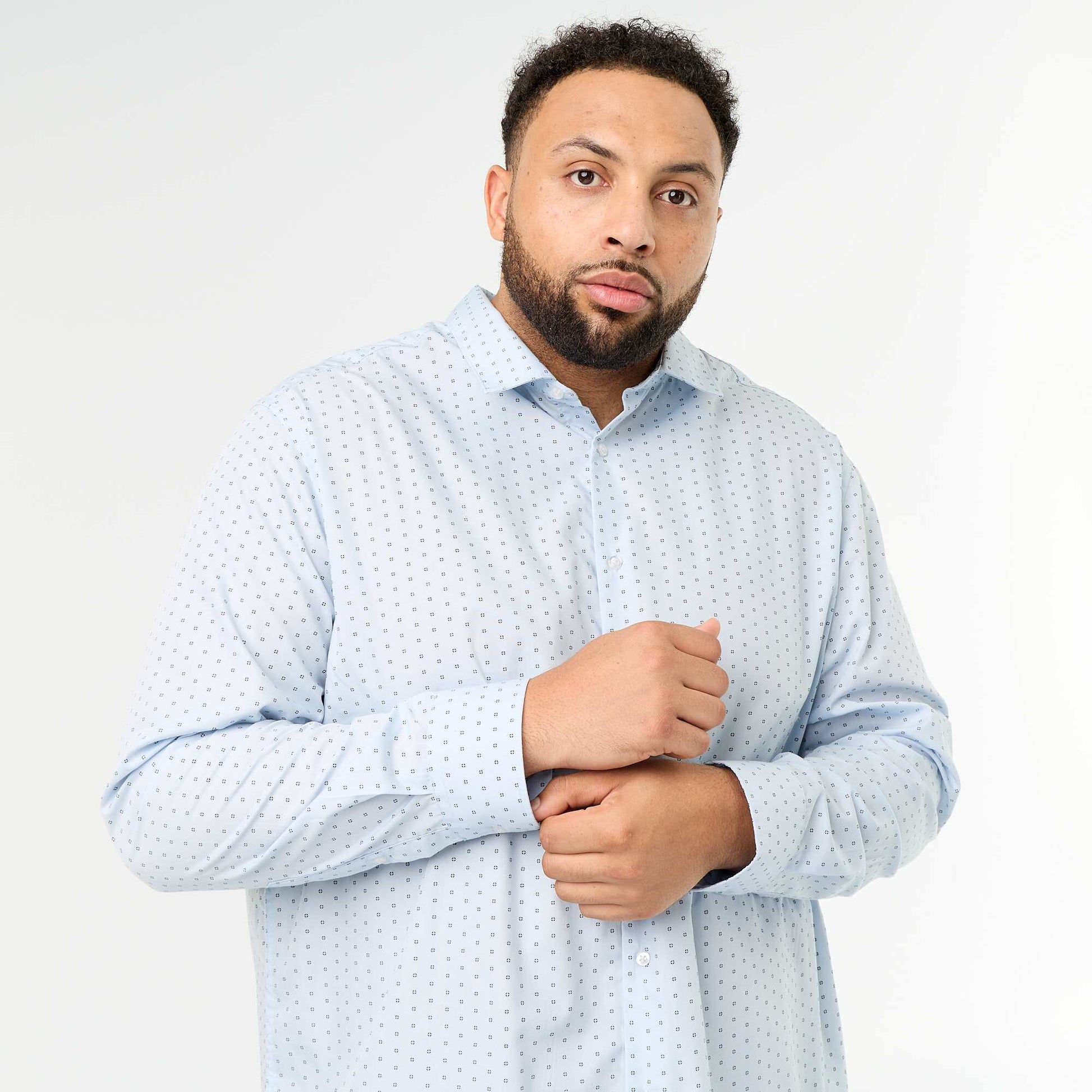 Patterned long-sleeve shirt BLUE